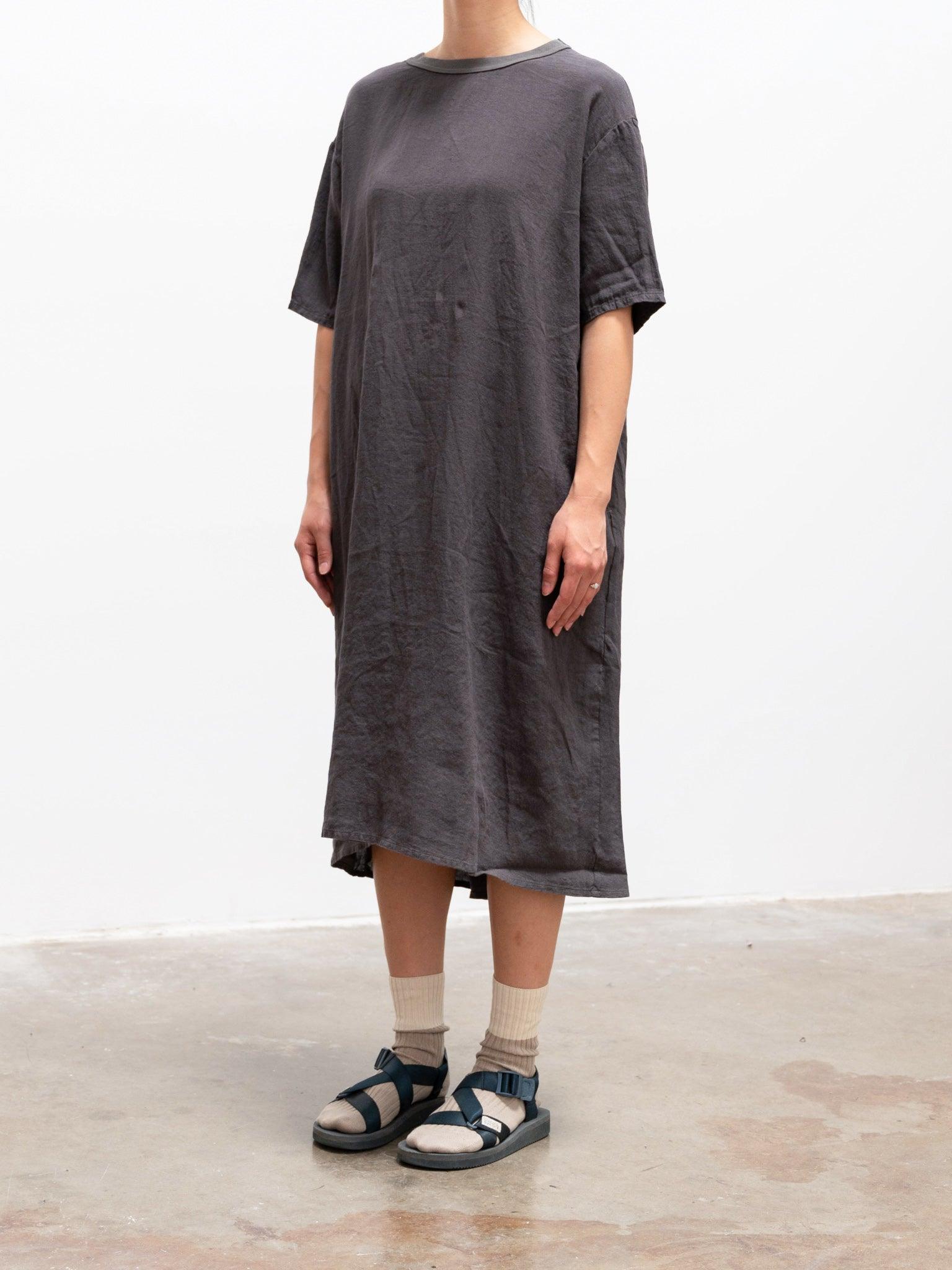 Namu Shop - Maillot Linen Back Tuck Dress - Smoke Gray
