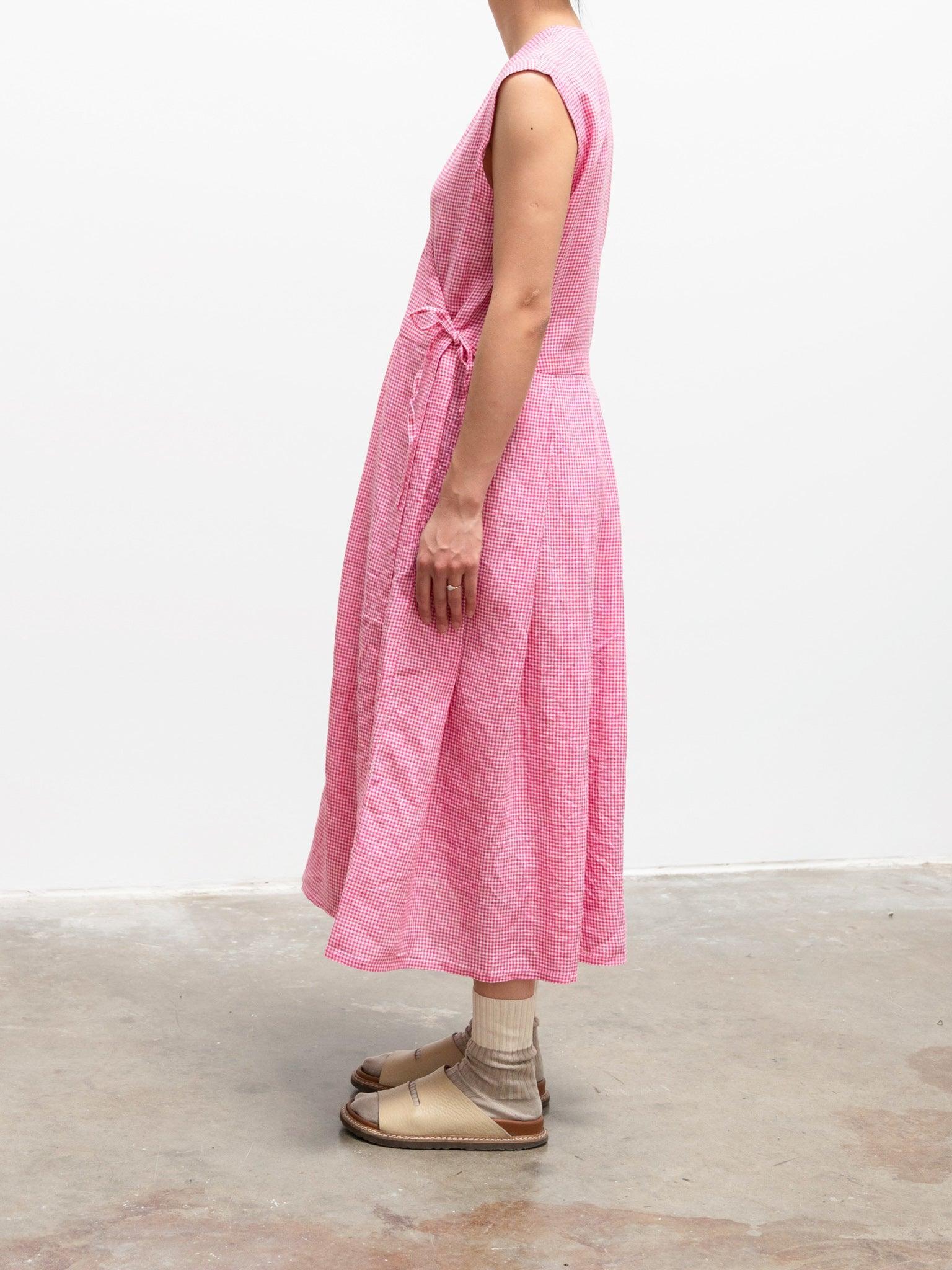Namu Shop - Maillot Linen Cache Coeur Dress - Pink Check