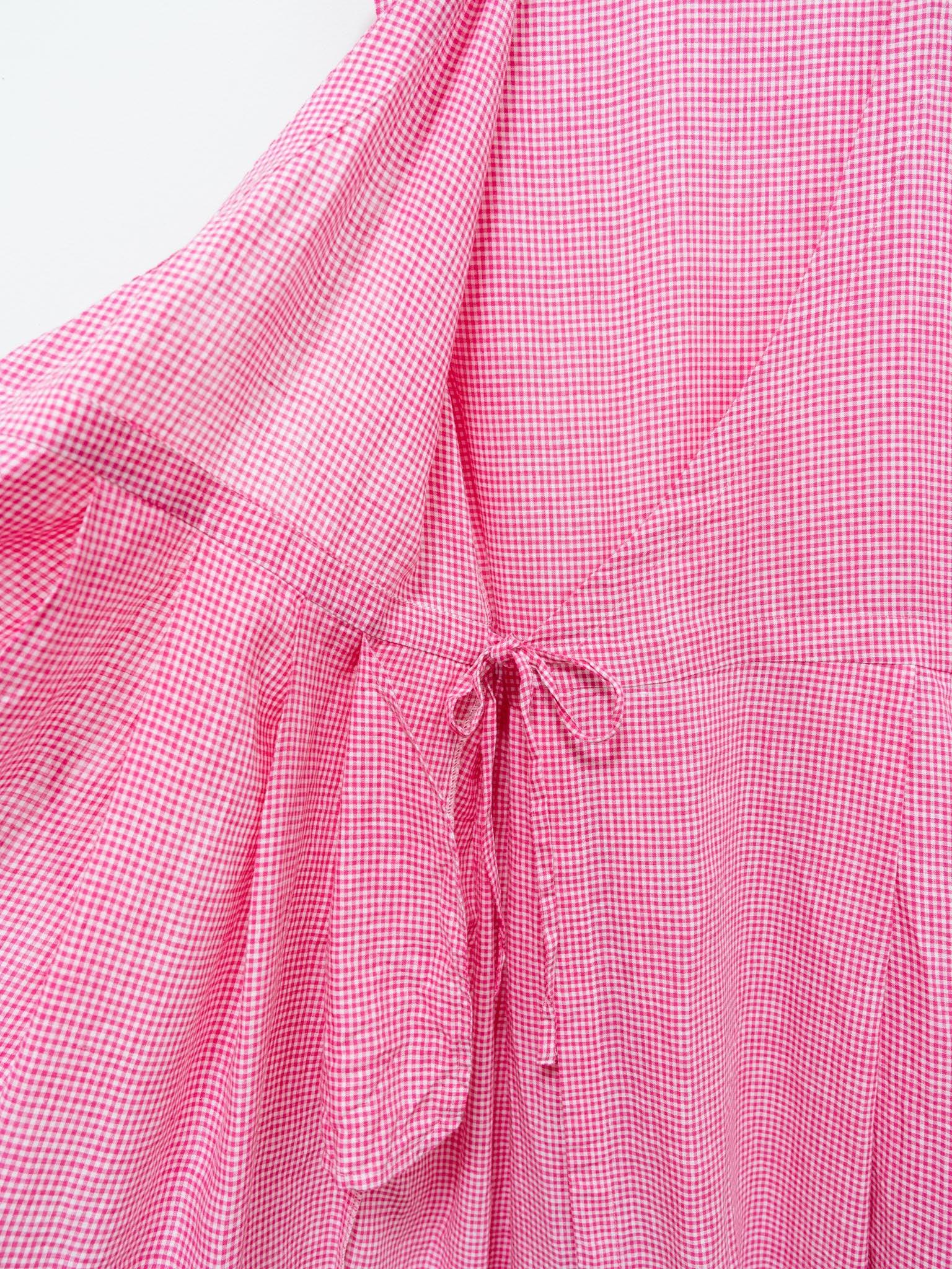 Namu Shop - Maillot Linen Cache Coeur Dress - Pink Check