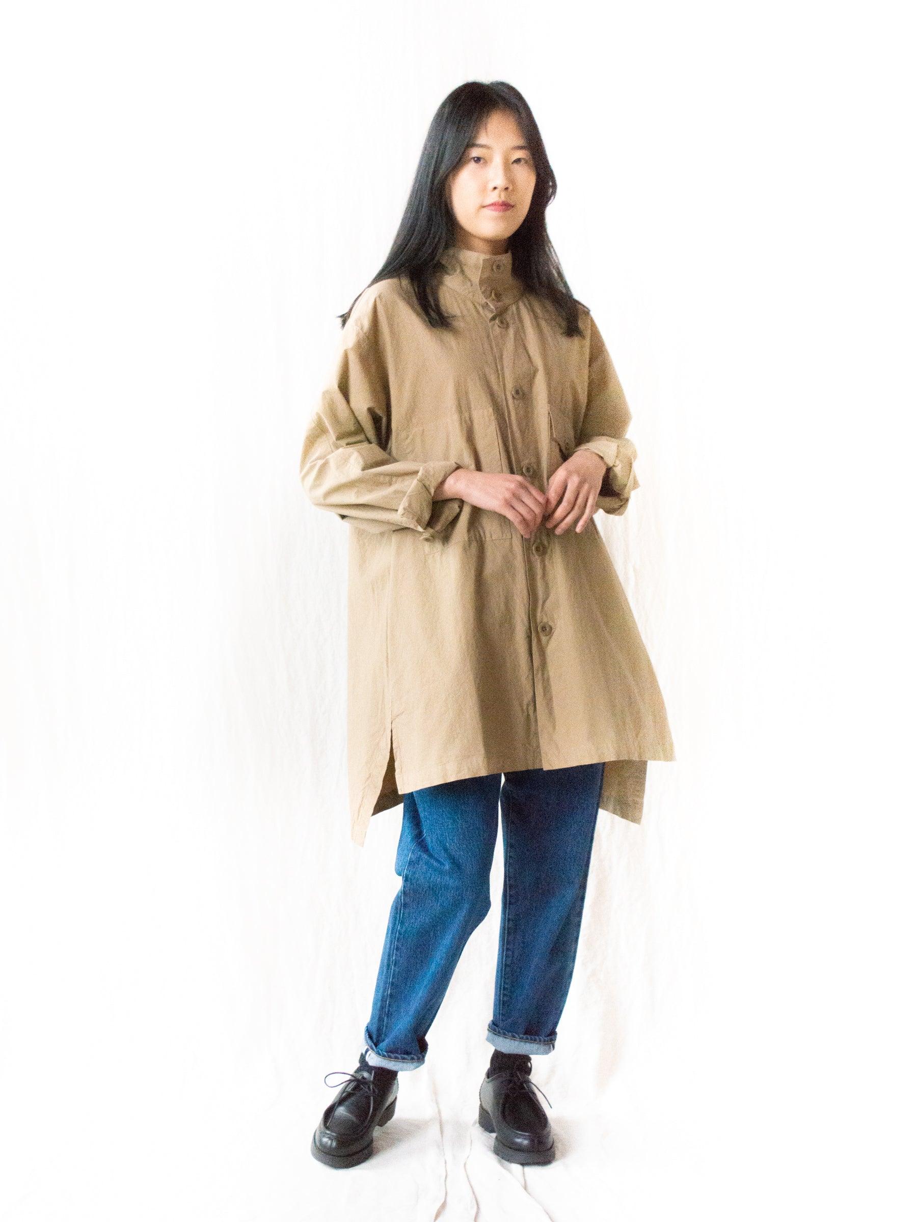 Namu Shop - Maillot Mature Rub Cotton Long Work Shirt - Khaki