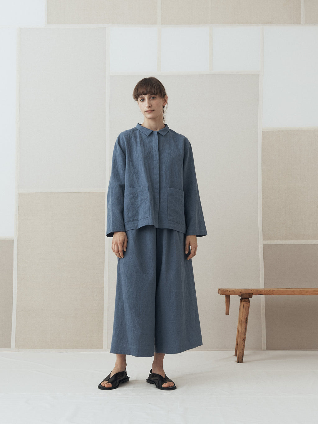 Namu Shop - muku Li / Co Shirt Jacket - Pale Indigo