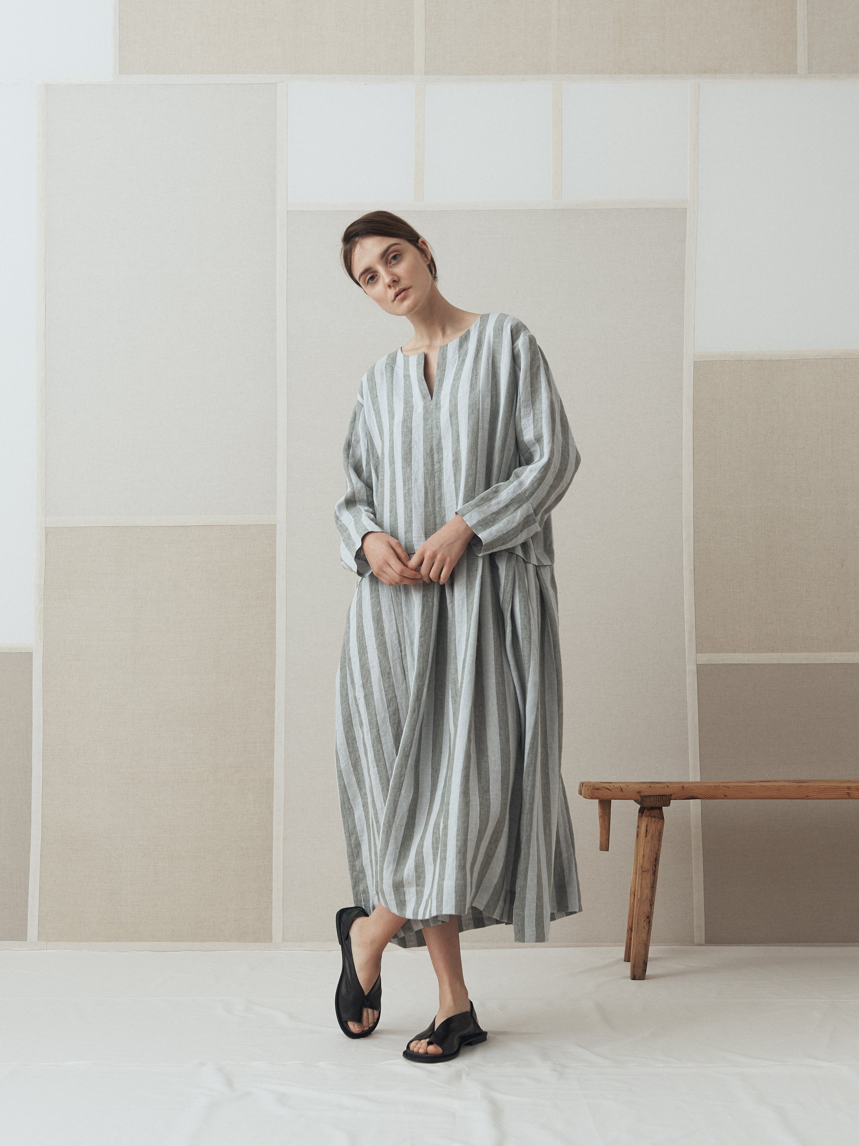 Namu Shop - muku Striped Linen Dress