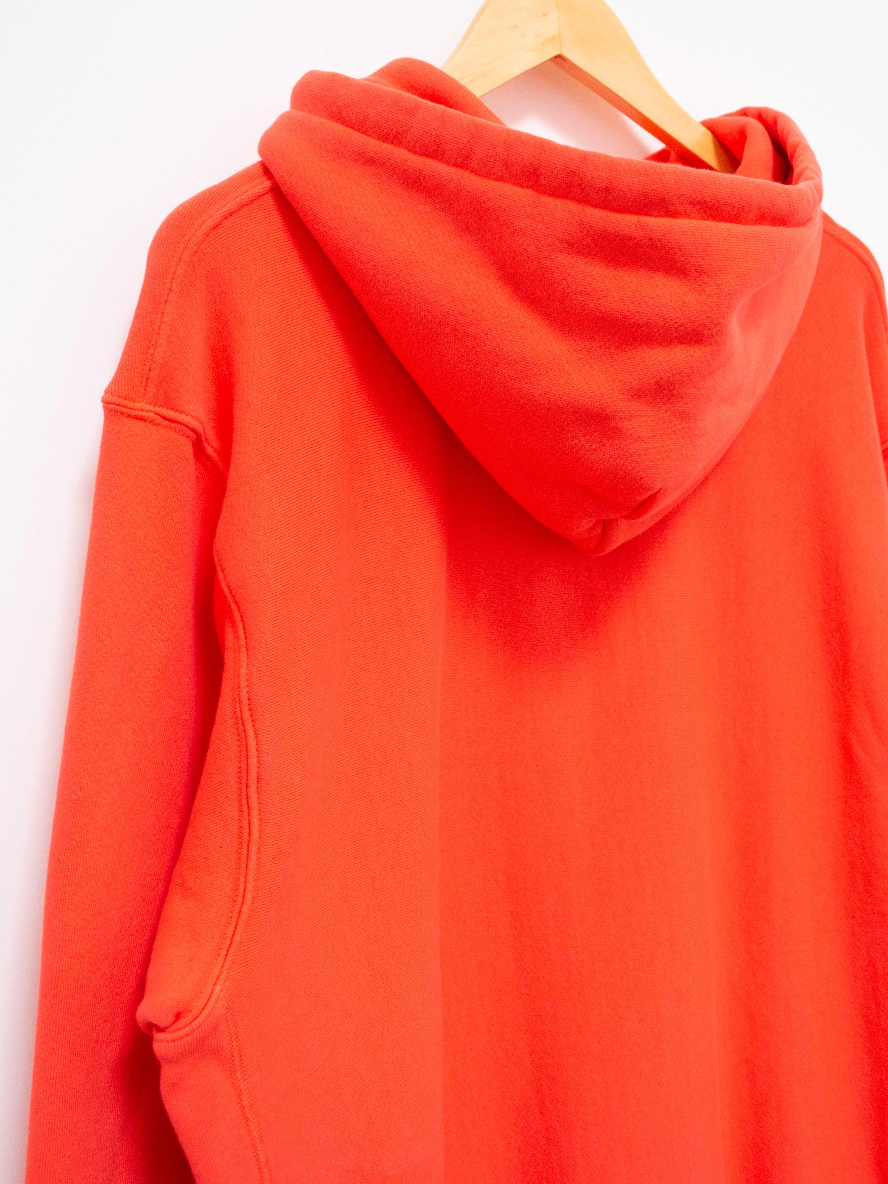 Namu Shop - paa Hooded Pullover Sweatshirt - Red Orange