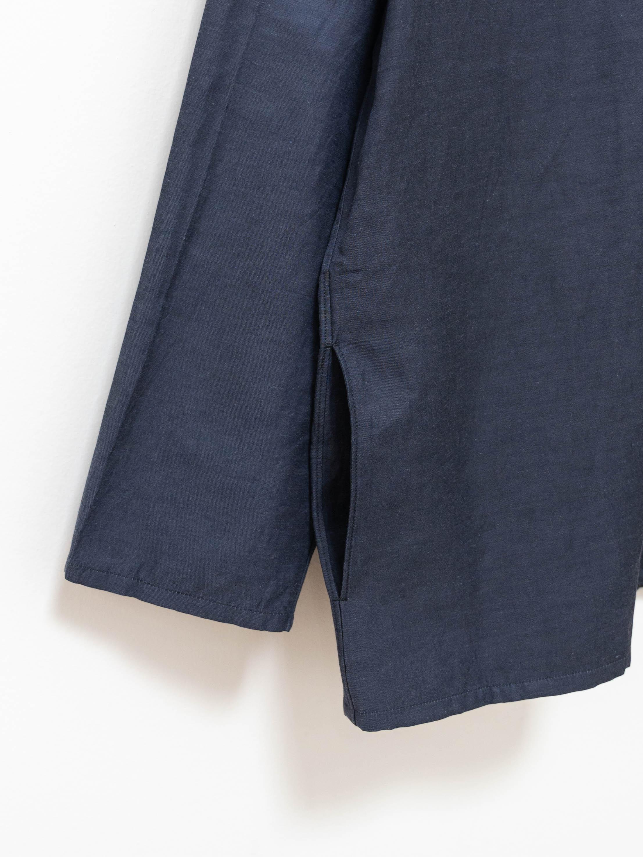 Namu Shop - Phlannel Cotton Cupro Linen Sleeping Shirt - Navy