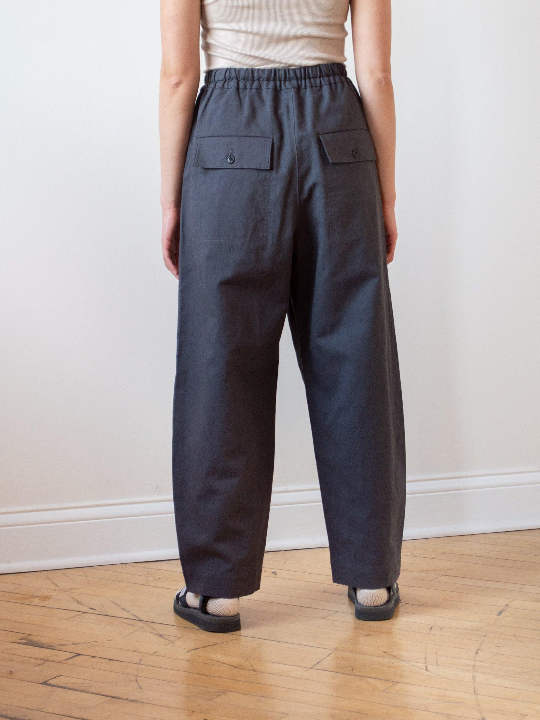Namu Shop - Phlannel Cotton Linen Canvas Easy Trousers - Deep Gray