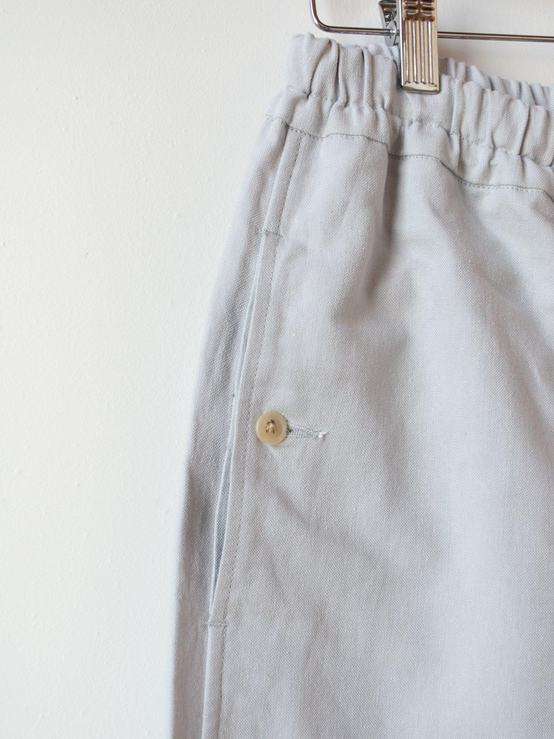 Namu Shop - Phlannel Cotton Linen Canvas Easy Trousers - Gray Blue