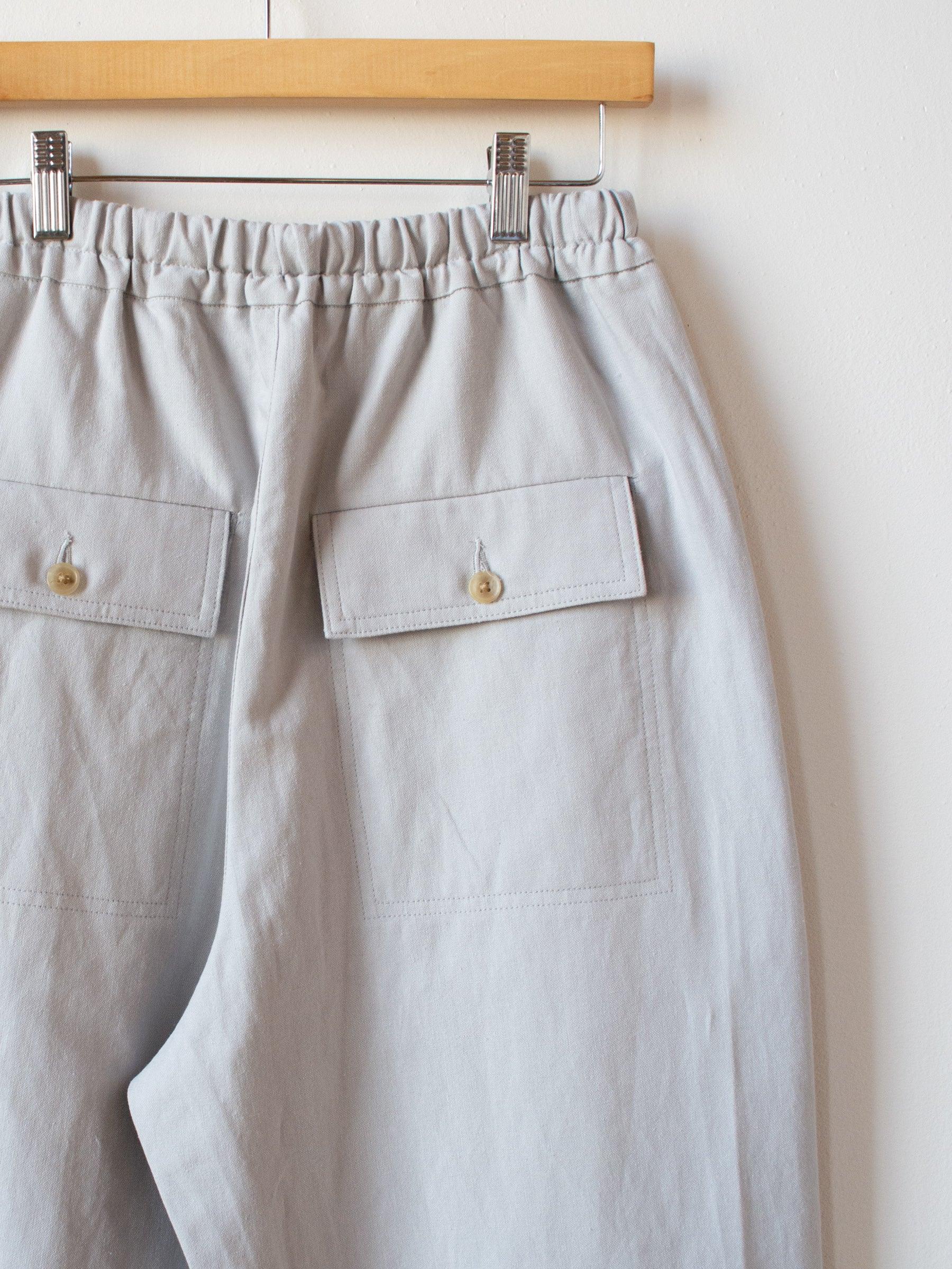 Namu Shop - Phlannel Cotton Linen Canvas Easy Trousers - Gray Blue