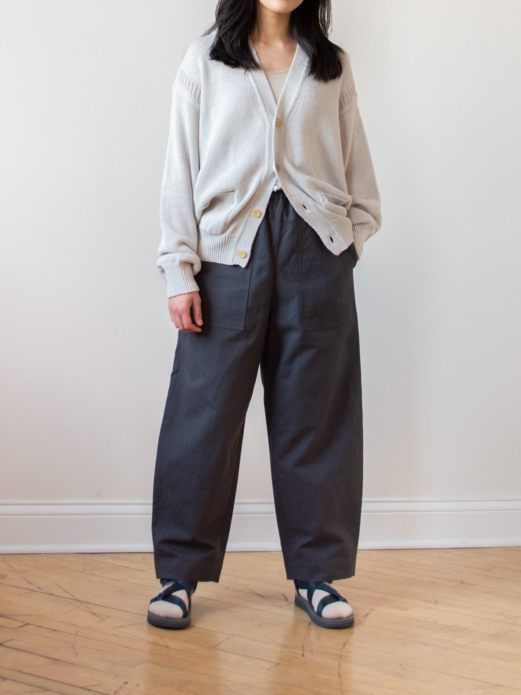 Namu Shop - Phlannel Cotton Linen Guernsey Cardigan - Light Gray Mix