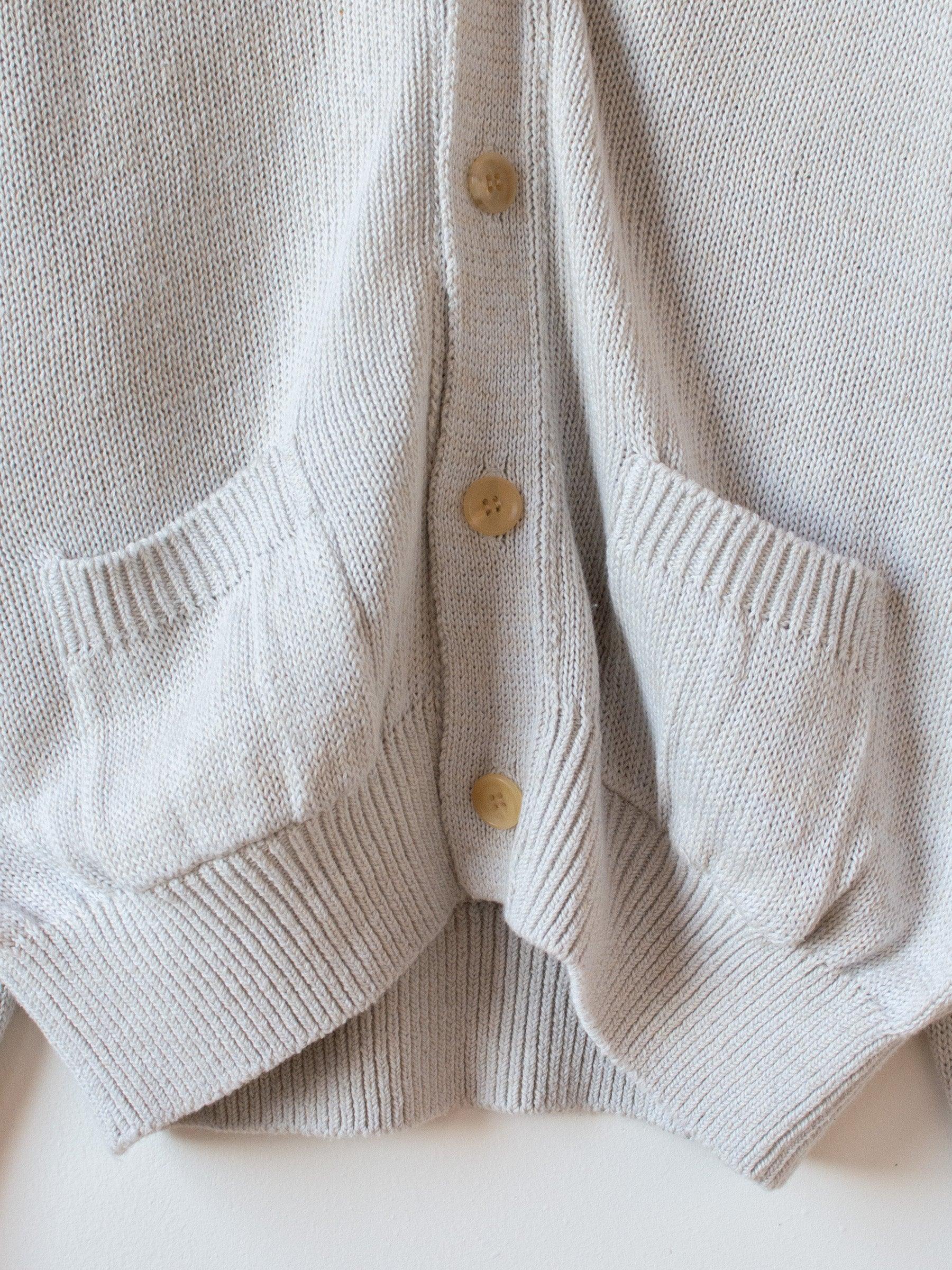 Namu Shop - Phlannel Cotton Linen Guernsey Cardigan - Light Gray Mix