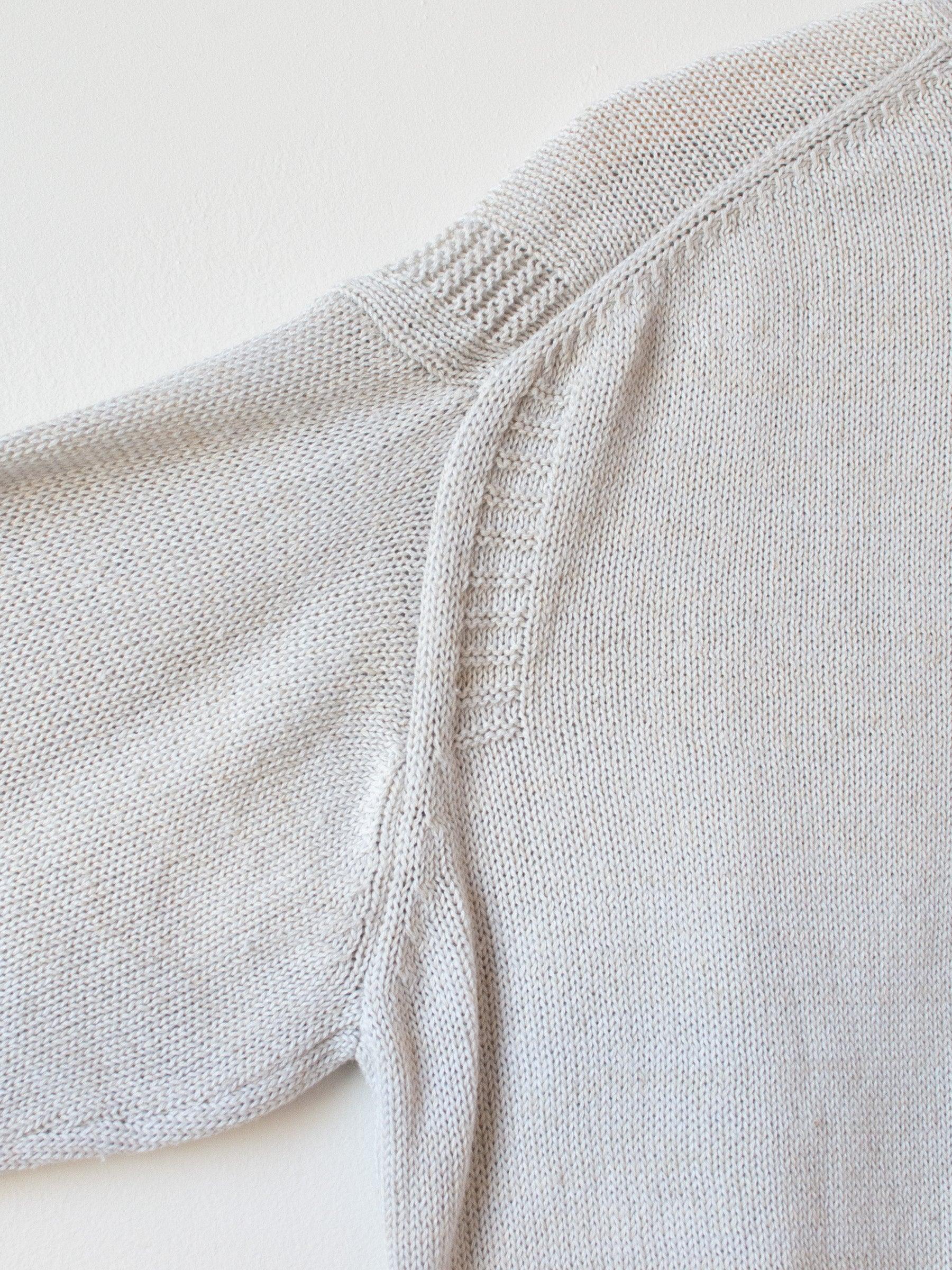 Namu Shop - Phlannel Cotton Linen Guernsey Cardigan - Light Gray Mix
