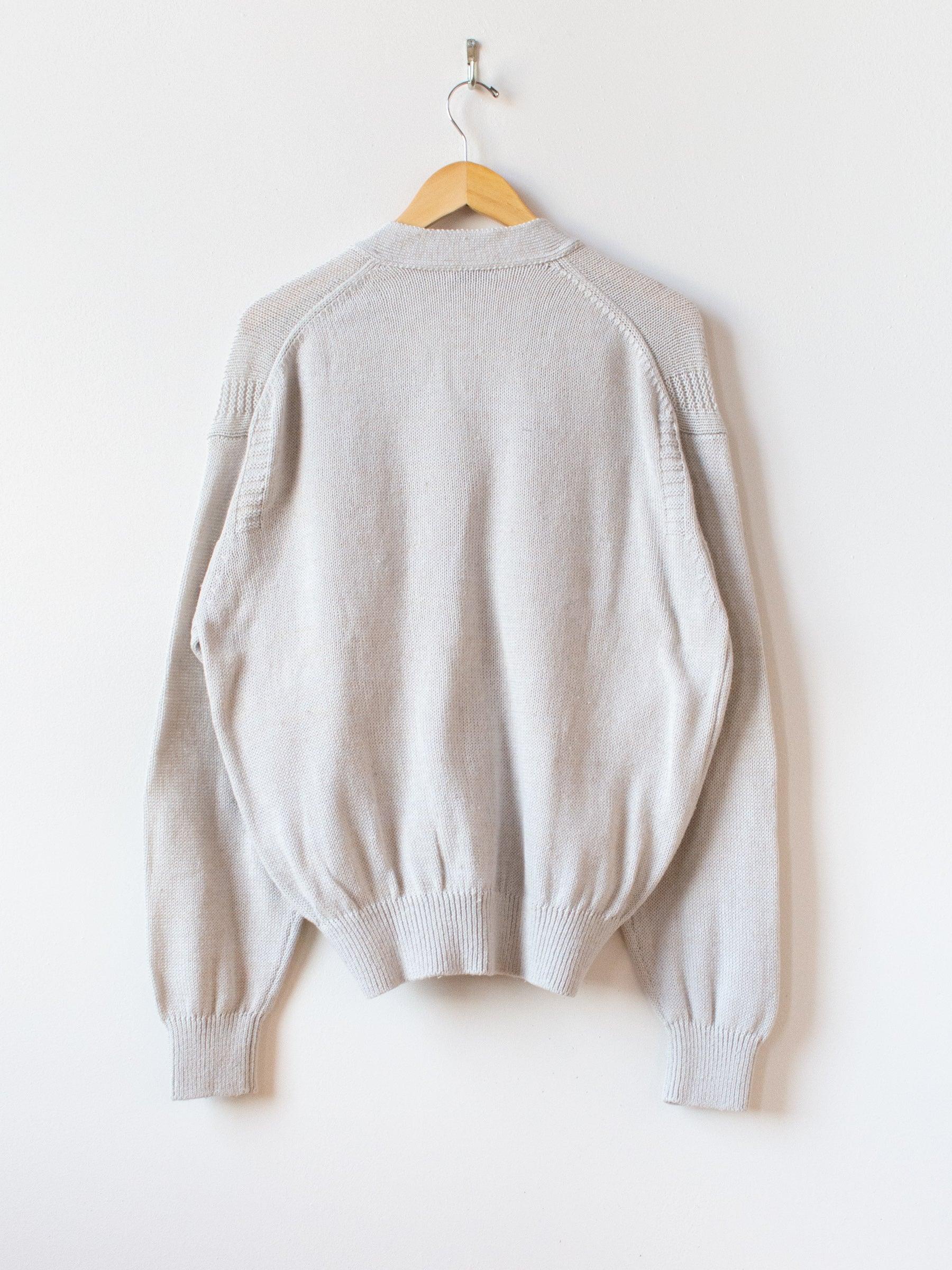 Namu Shop - Phlannel Cotton Linen Guernsey Cardigan - Light Gray Mix