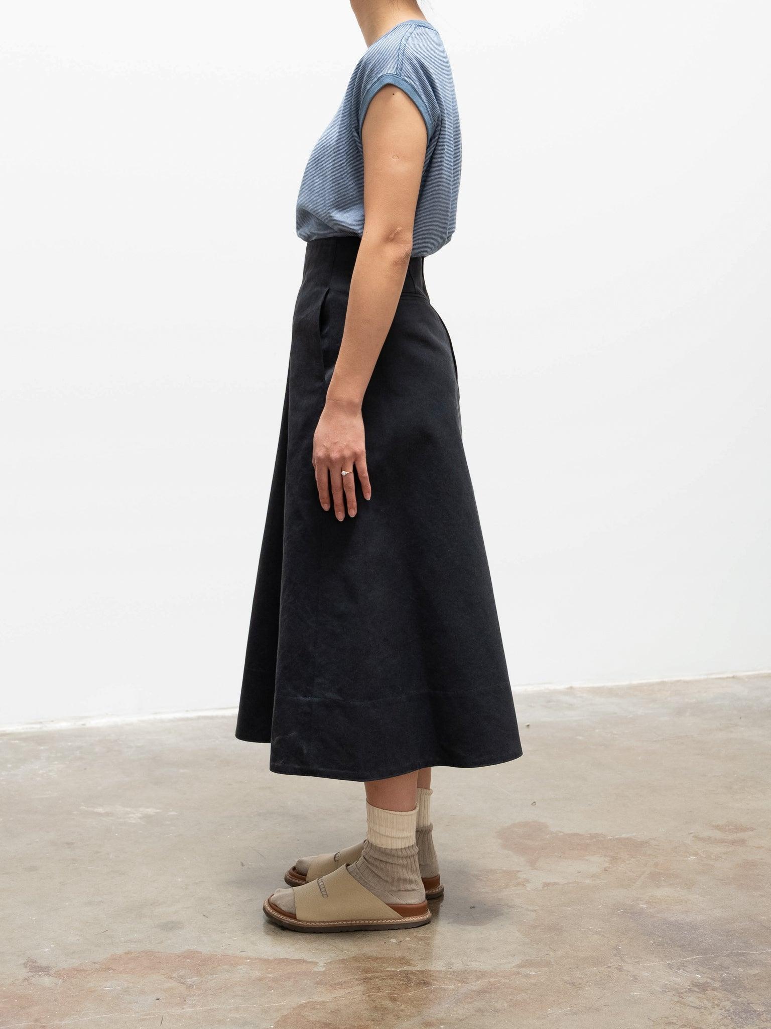 Namu Shop - Phlannel Cotton Linen Links Border Sleeveless T-Shirt - Blue