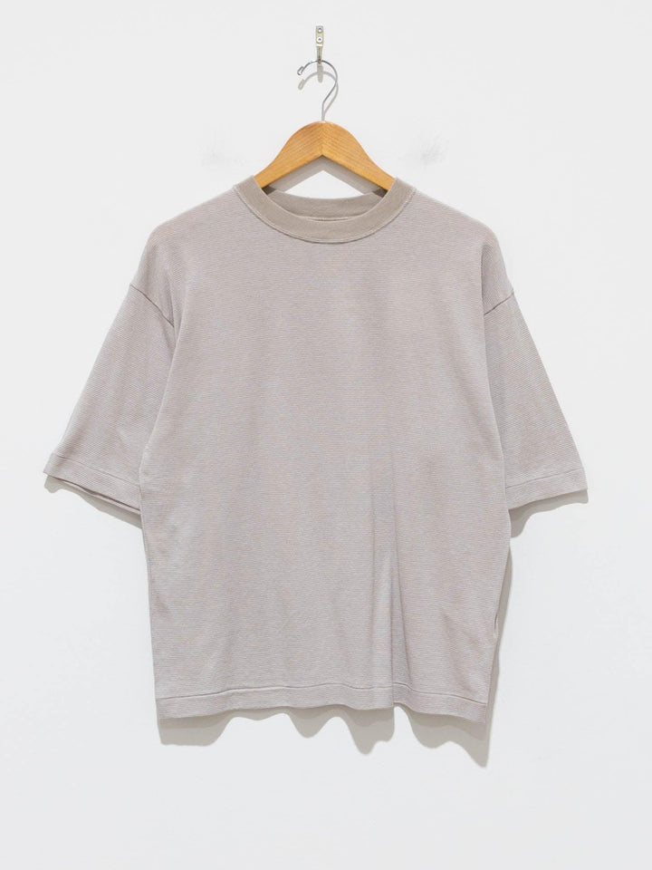 Namu Shop - Phlannel Cotton Linen Links Border T-Shirt (Women's) - Beige
