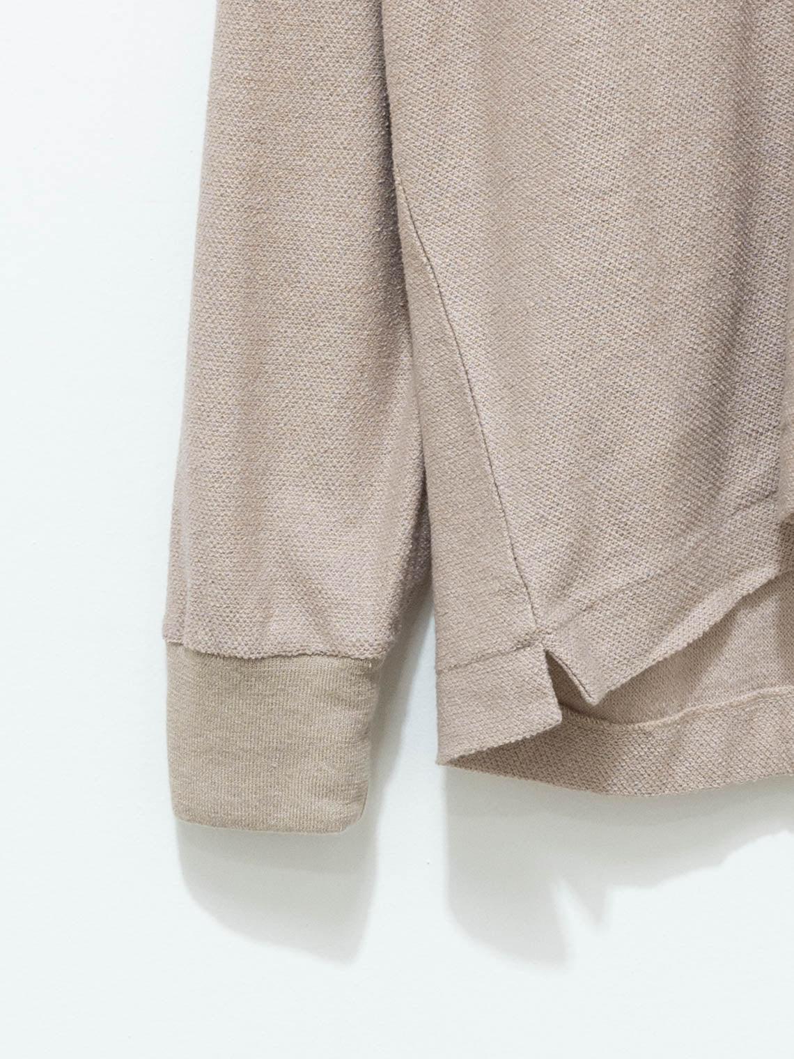 Namu Shop - Phlannel Cotton Linen Seed Stitch Skipper Polo - Beige
