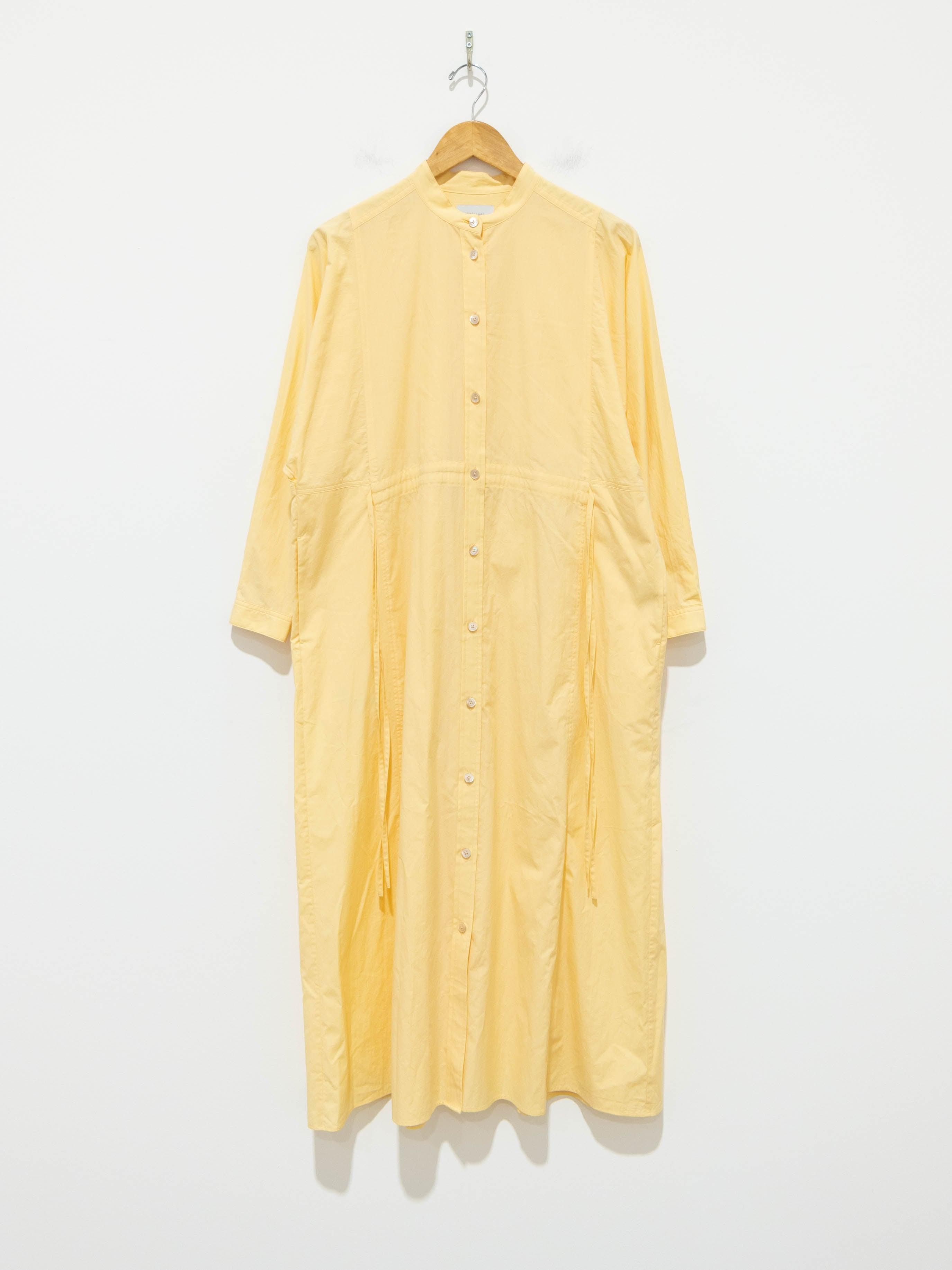 Namu Shop - Phlannel Cotton Paper Cloth Shirt Dress - Pale Yellow