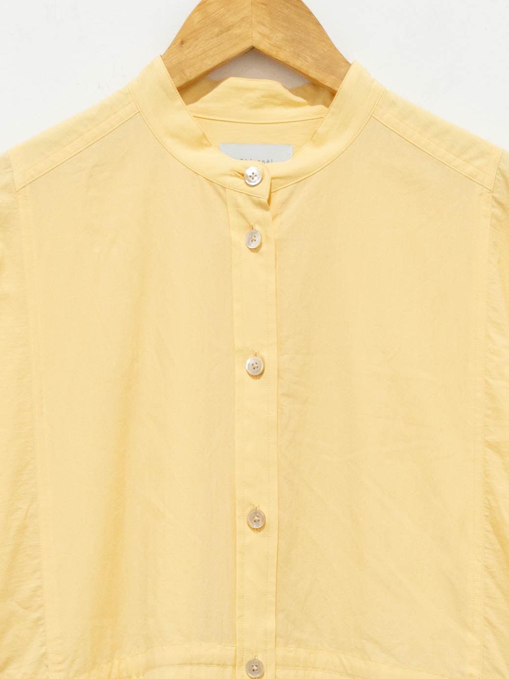 Namu Shop - Phlannel Cotton Paper Cloth Shirt Dress - Pale Yellow