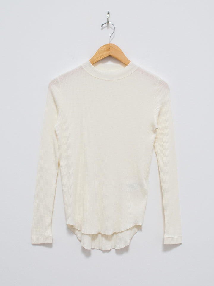 Namu Shop - Phlannel Cotton Silk Rib Crewneck Tee - Ivory
