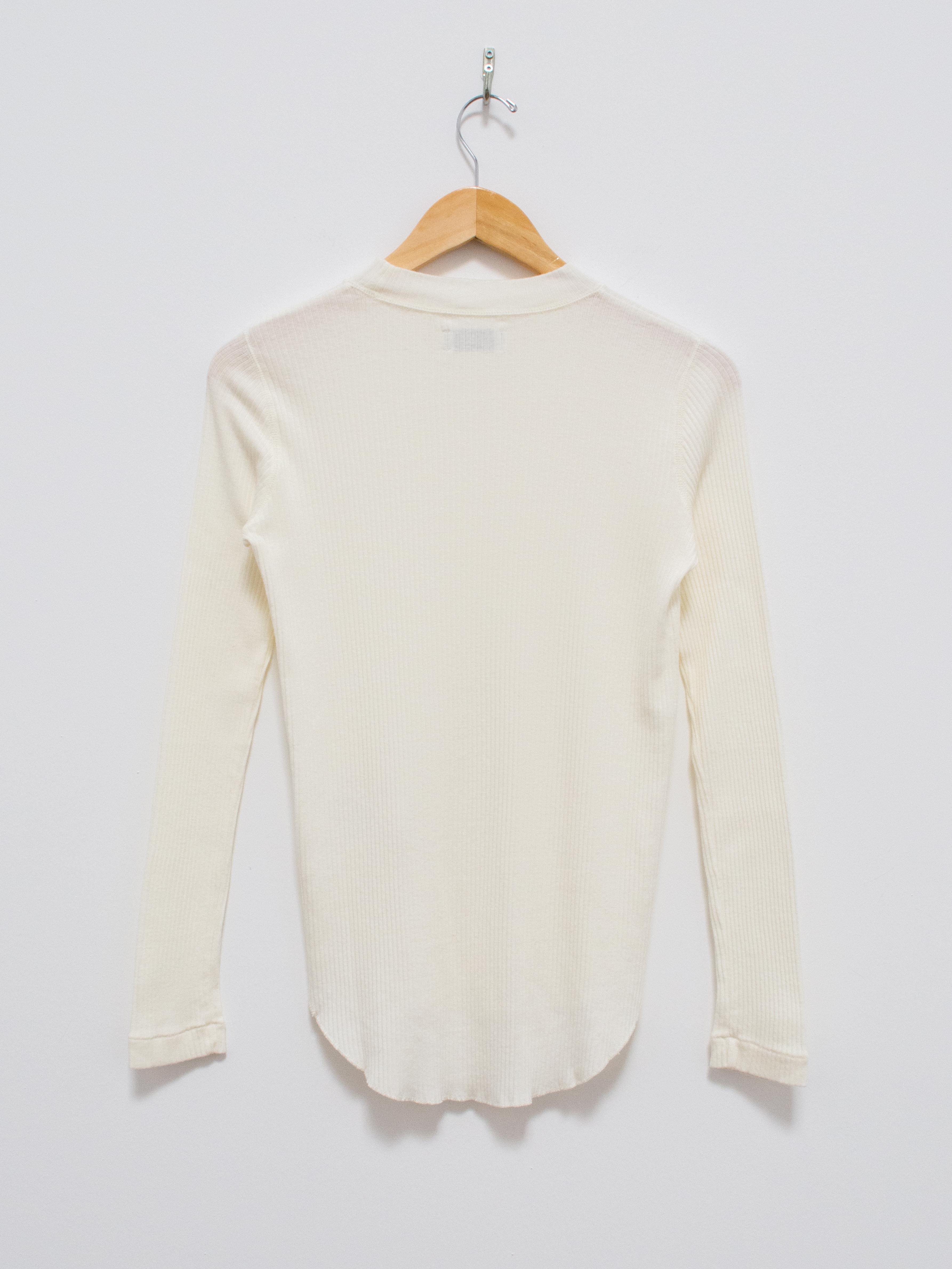 Namu Shop - Phlannel Cotton Silk Rib Crewneck Tee - Ivory