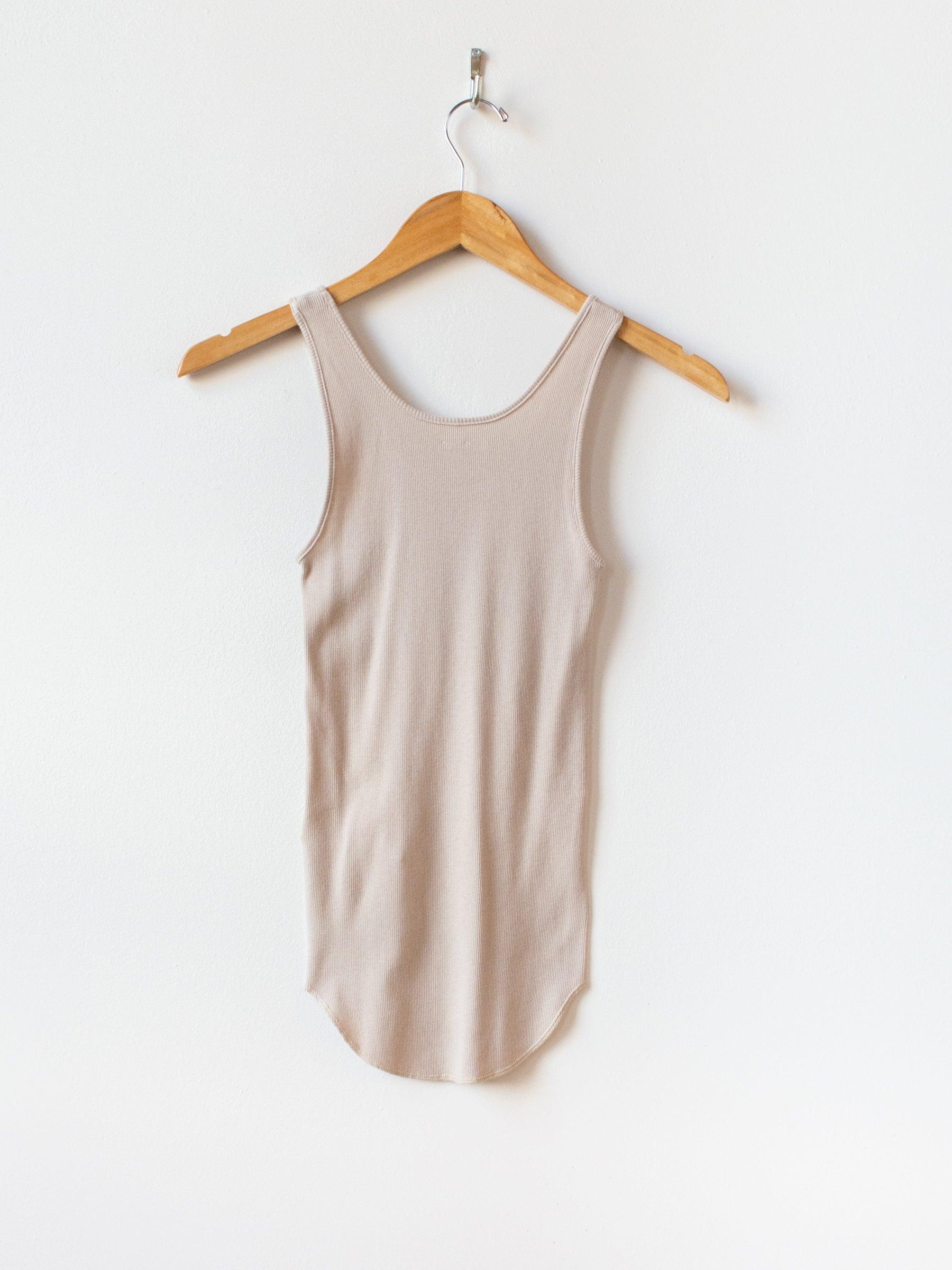 Namu Shop - Phlannel Cotton Silk Rib Seamless Tank Top - Beige