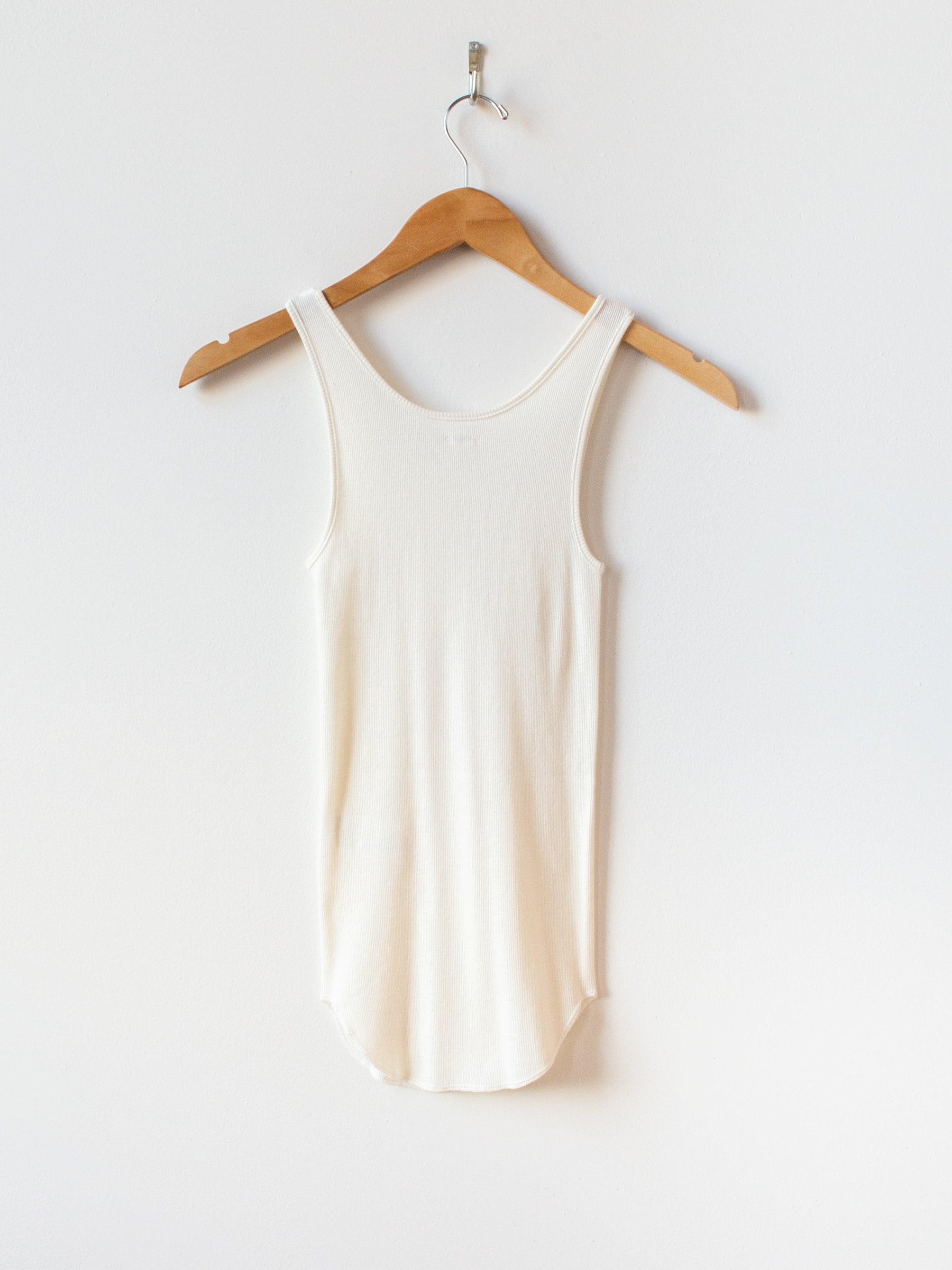 Namu Shop - Phlannel Cotton Silk Rib Seamless Tank Top - Ecru