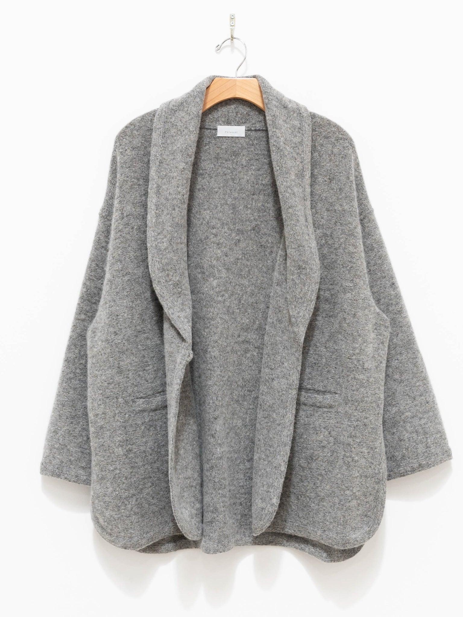 Namu Shop - Phlannel Felt Wool Knit Shawl Collar Coat - Gray