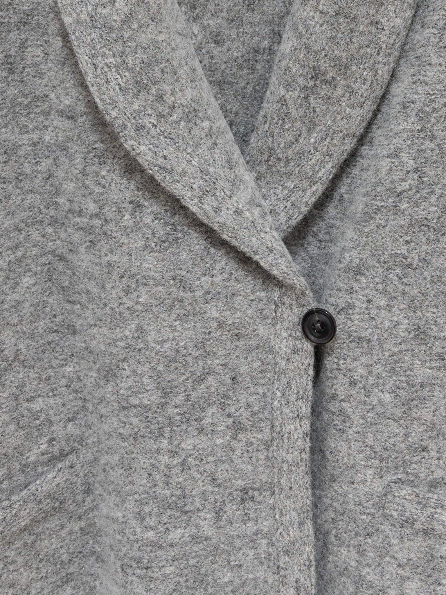 Namu Shop - Phlannel Felt Wool Knit Shawl Collar Coat - Gray
