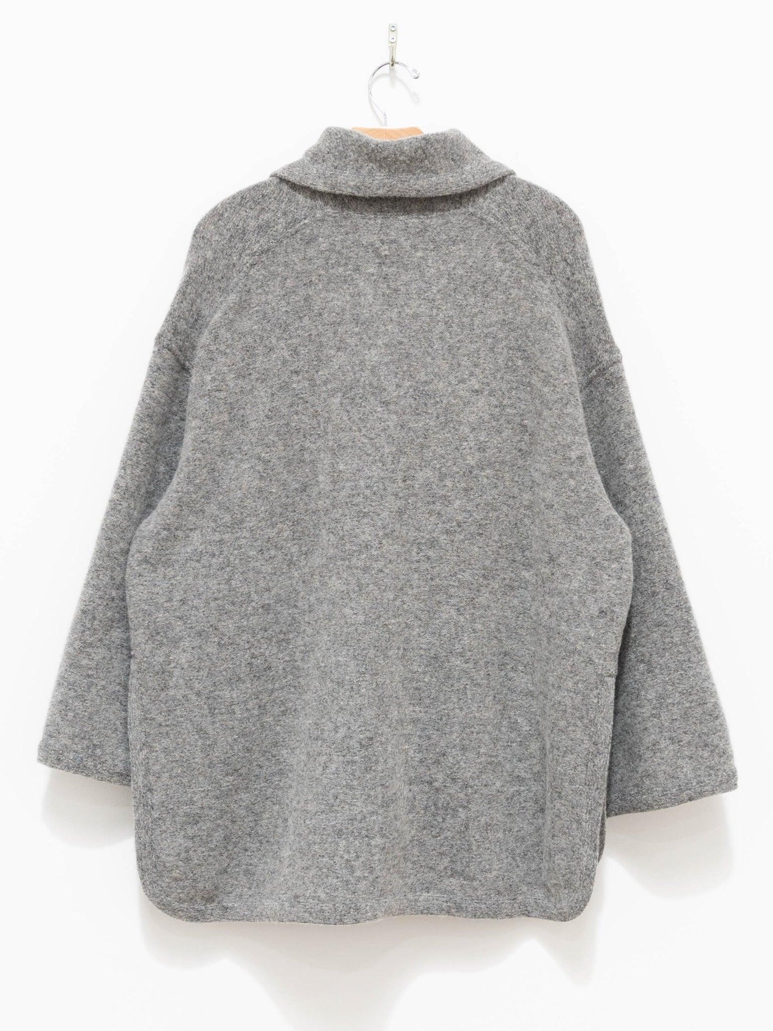 Namu Shop - Phlannel Felt Wool Knit Shawl Collar Coat - Gray