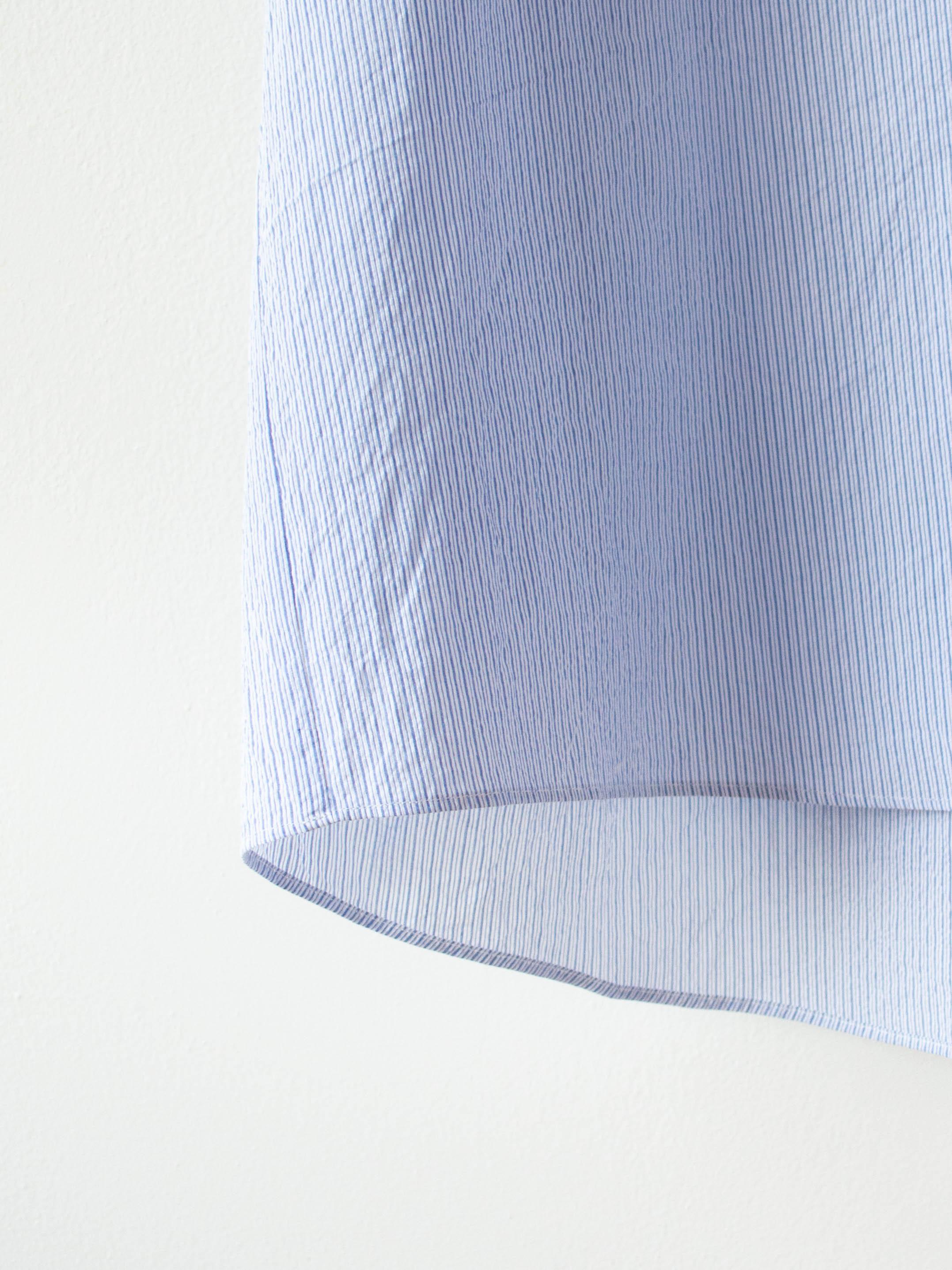 Namu Shop - Phlannel Finx Cotton Cordlane Skipper Collar Shirt - Blue Stripe