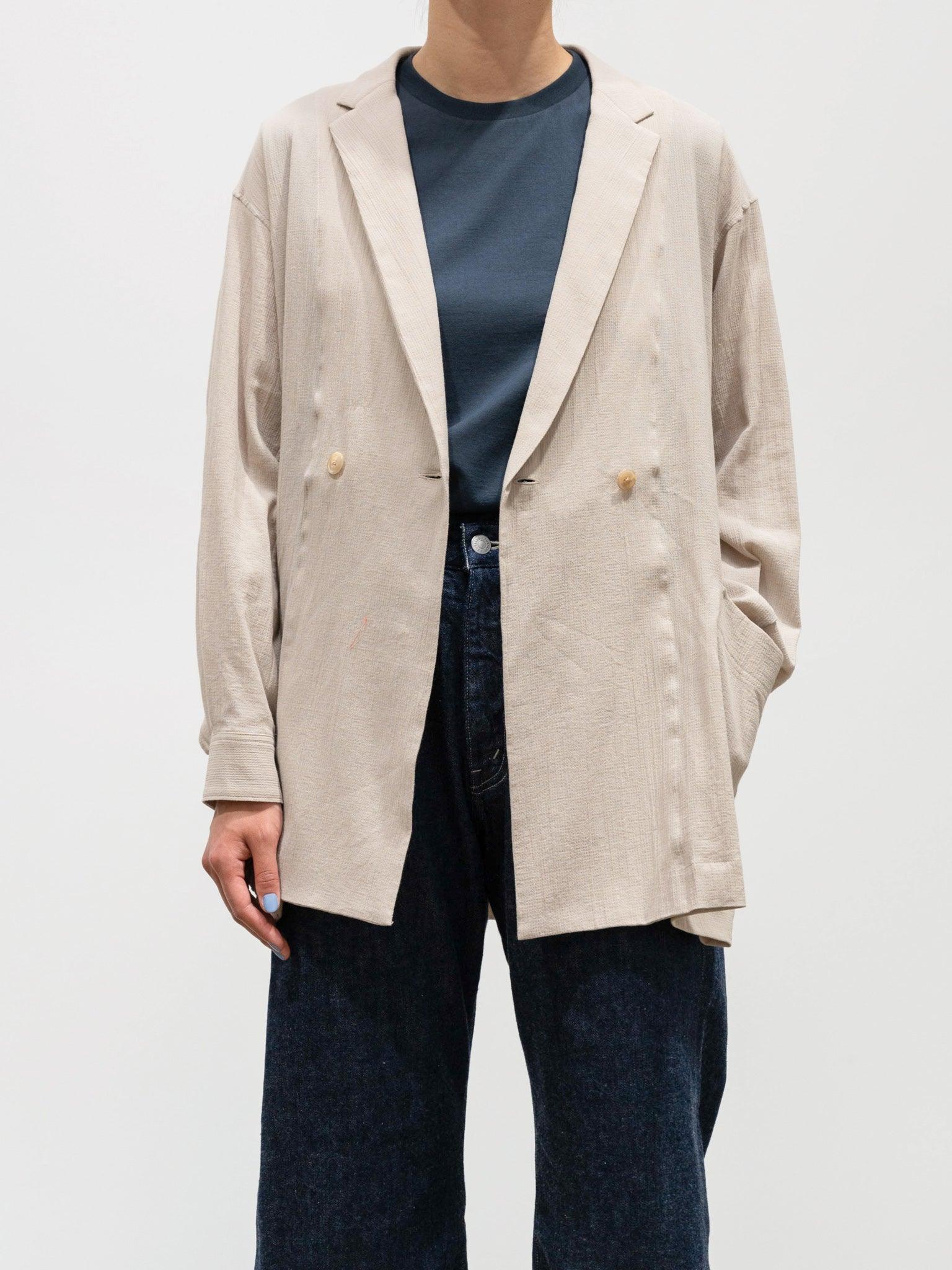 Namu Shop - Phlannel Hard Twist Cotton Light Duster Jacket - Pale Beige