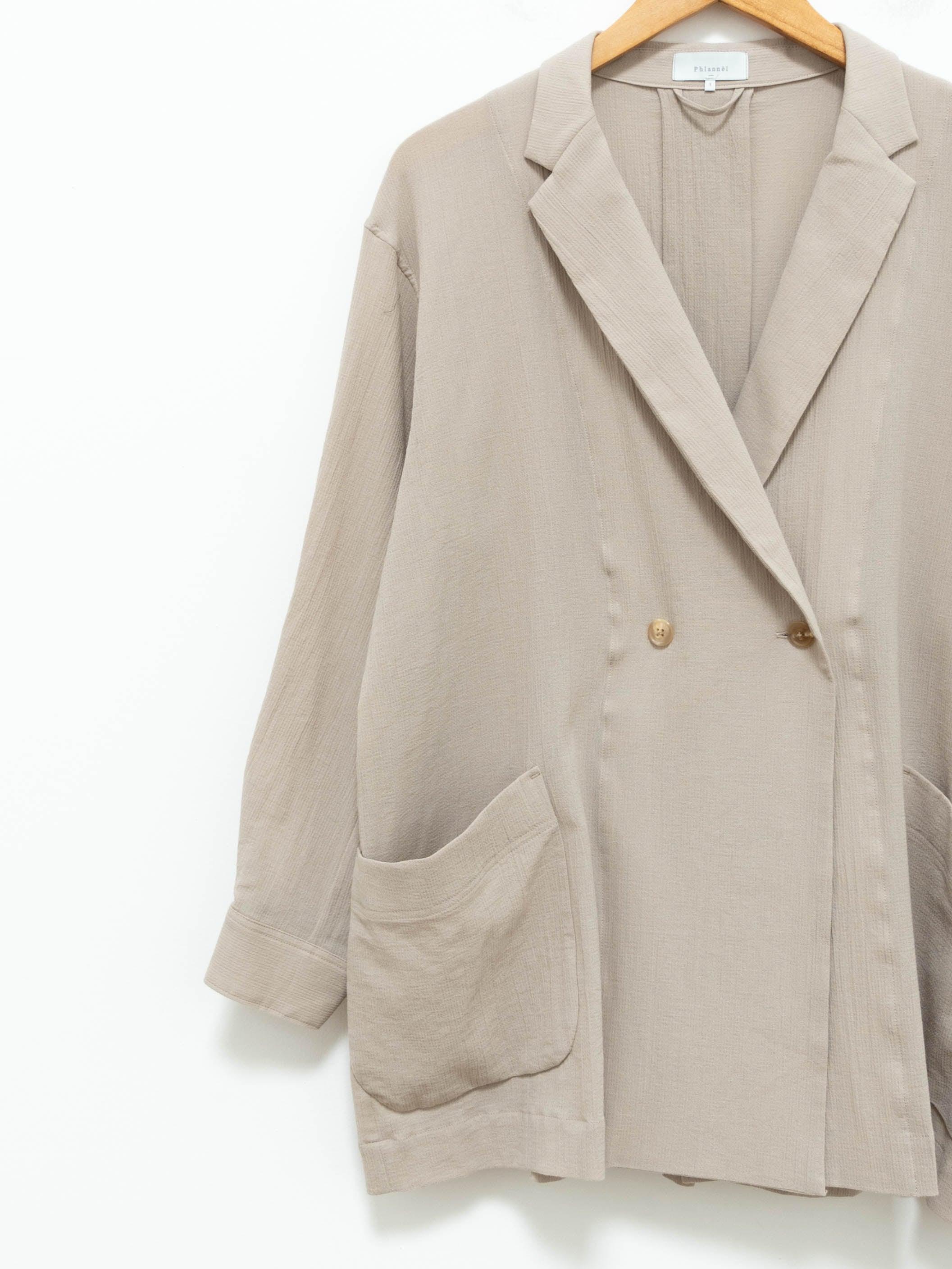 Namu Shop - Phlannel Hard Twist Cotton Light Duster Jacket - Pale Beige