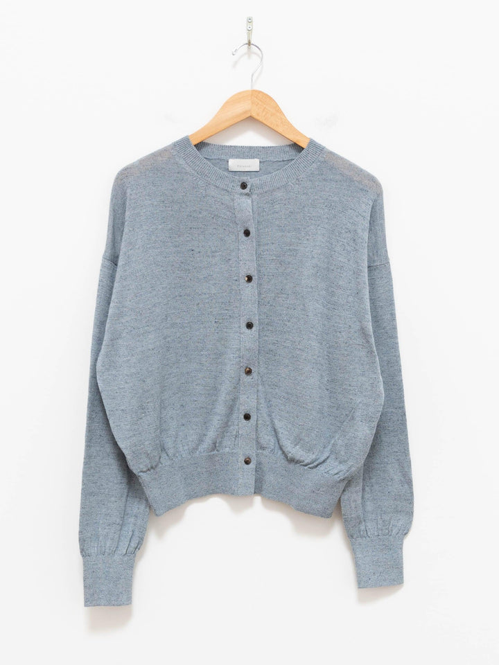 Namu Shop - Phlannel Linen Cotton Crewneck Cardigan - Blue