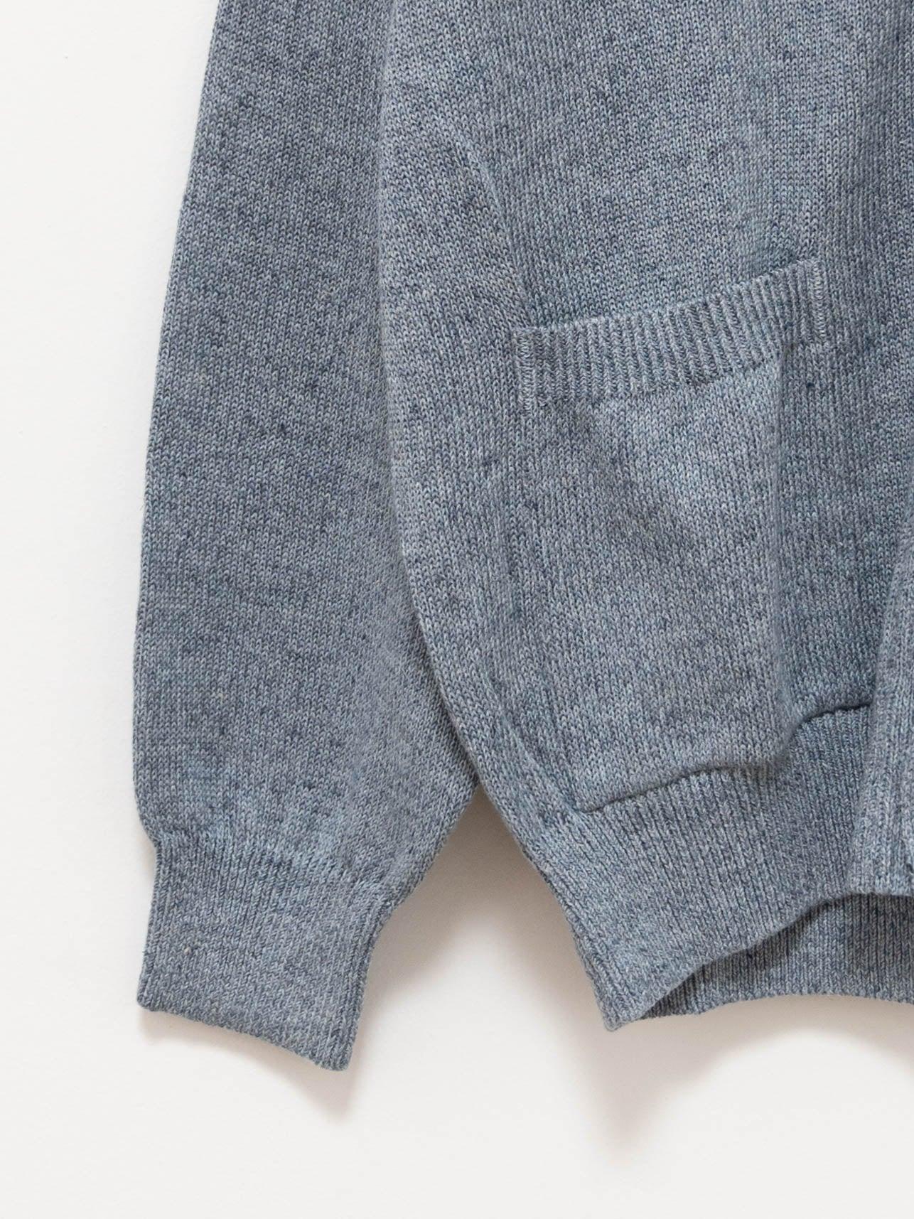 Namu Shop - Phlannel Linen Cotton Guernsey Cardigan - Blue