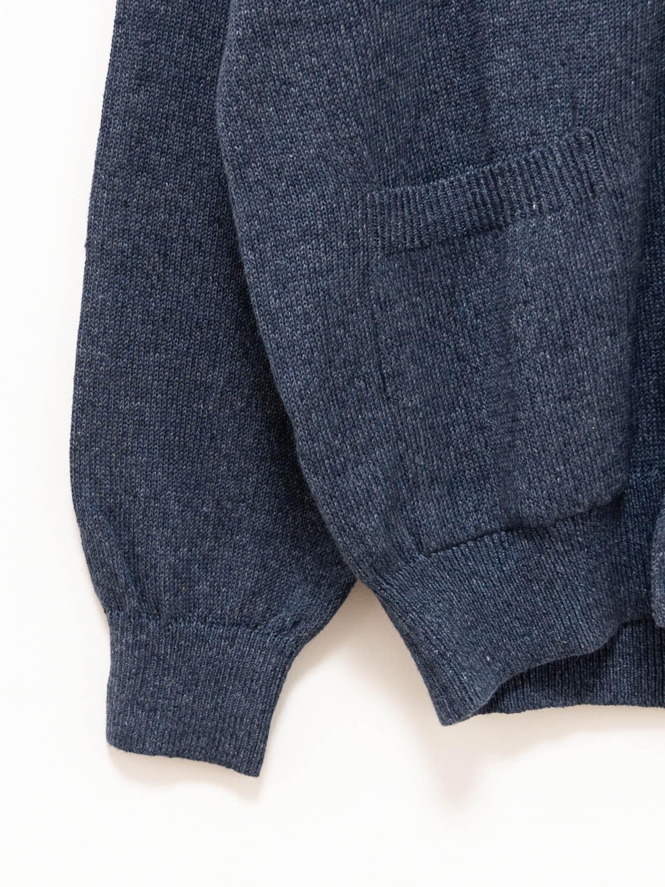 Namu Shop - Phlannel Linen Cotton Guernsey Cardigan - Indigo