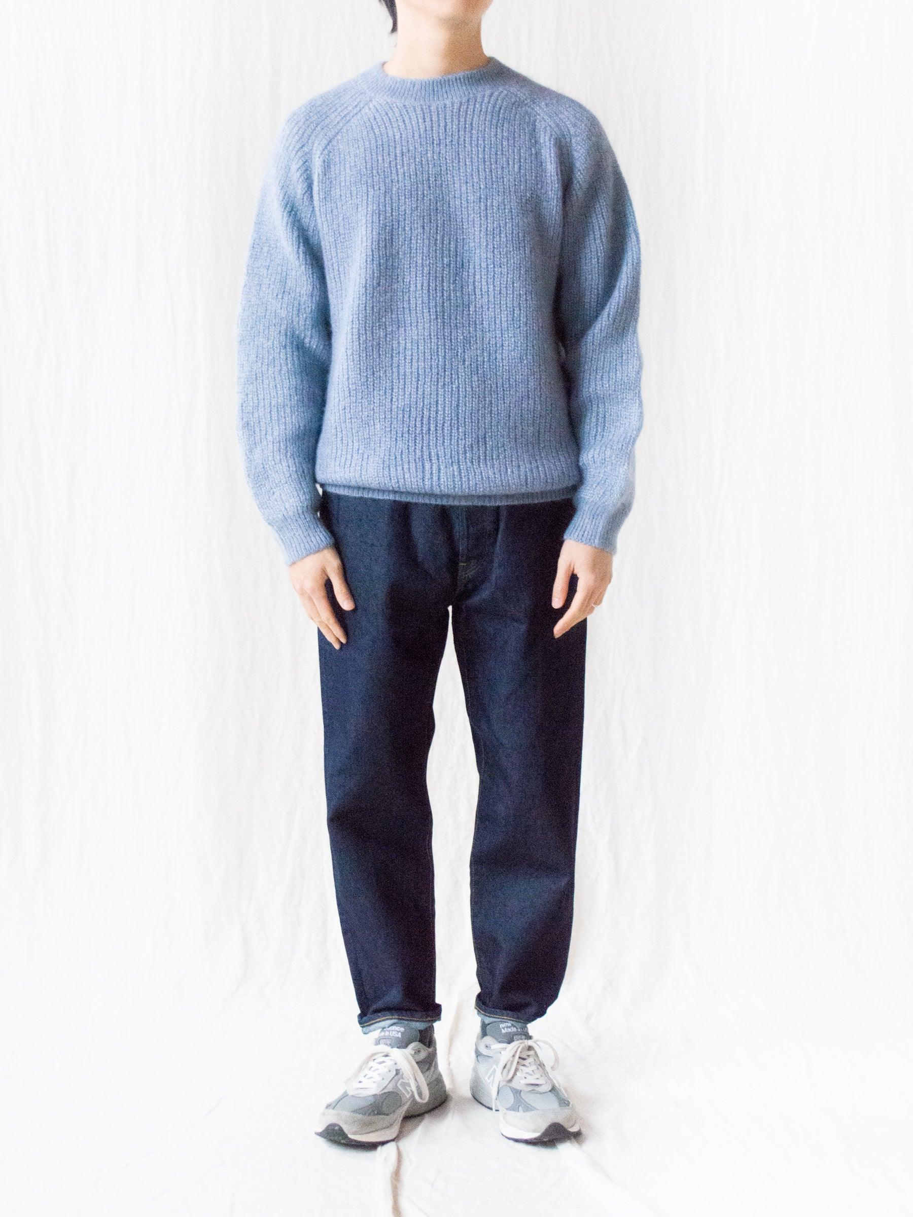 Namu Shop - Phlannel Mohair Silk Rib Stitch Sweater - Pale Blue