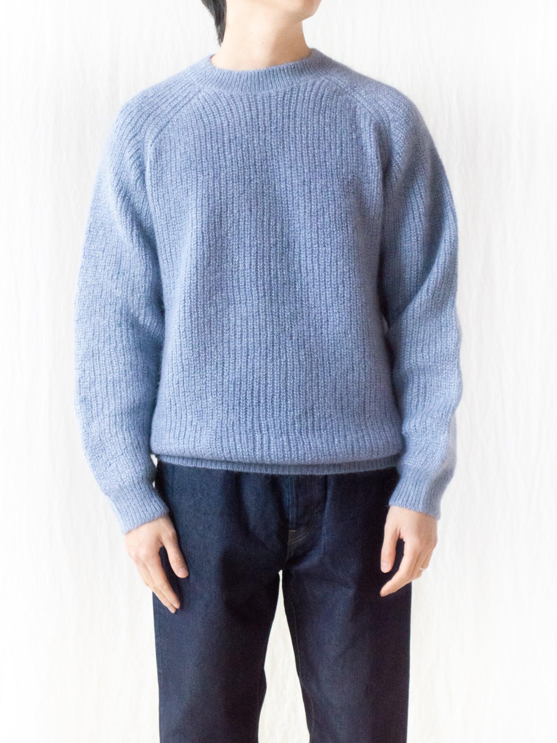 Namu Shop - Phlannel Mohair Silk Rib Stitch Sweater - Pale Blue