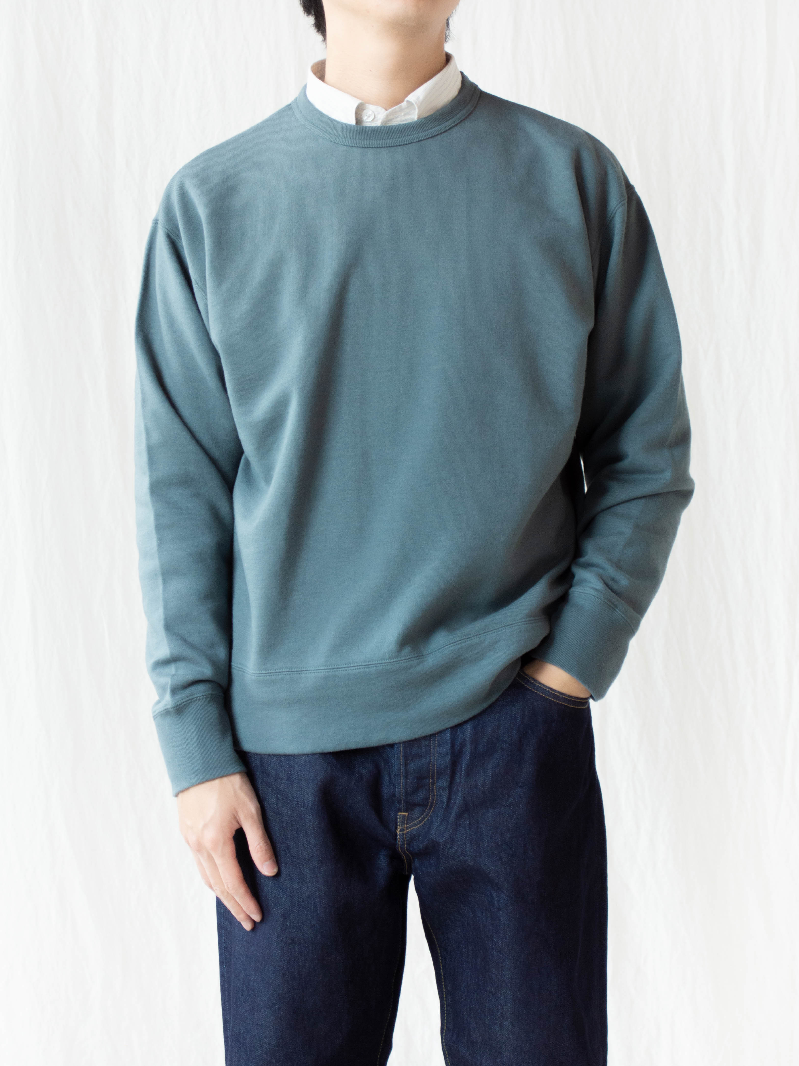 Namu Shop - Phlannel Suvin Cotton Sweatshirt - Blue Green