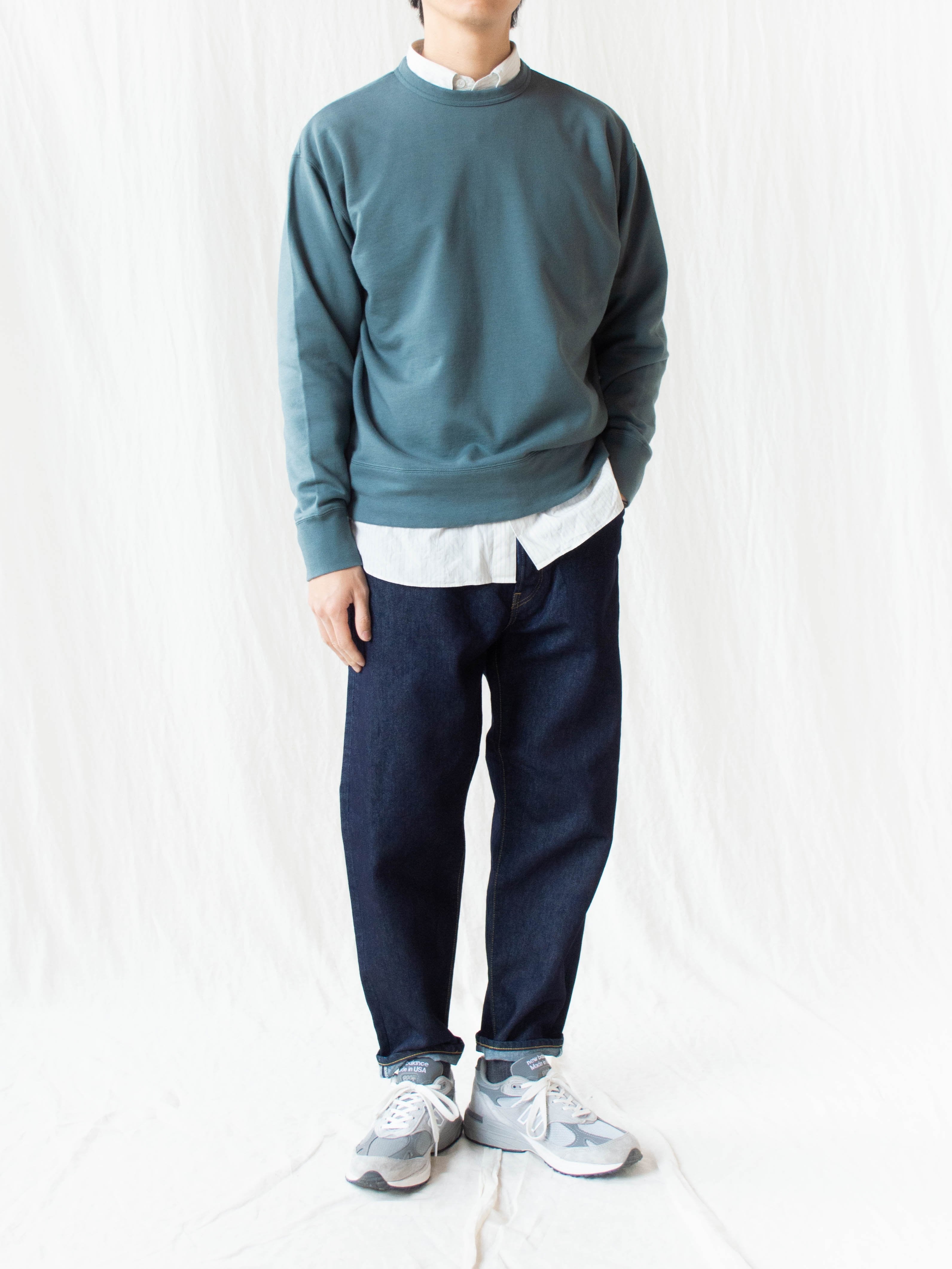 Namu Shop - Phlannel Suvin Cotton Sweatshirt - Blue Green
