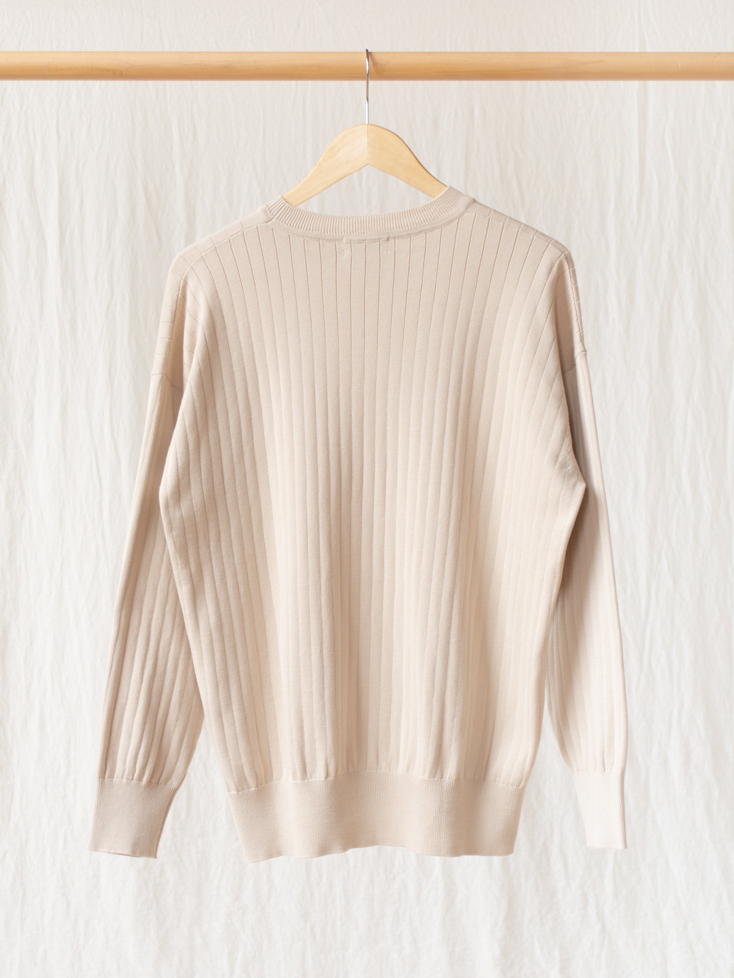 Namu Shop - Phlannel Suvin Cotton Wide Rib Knit - Beige