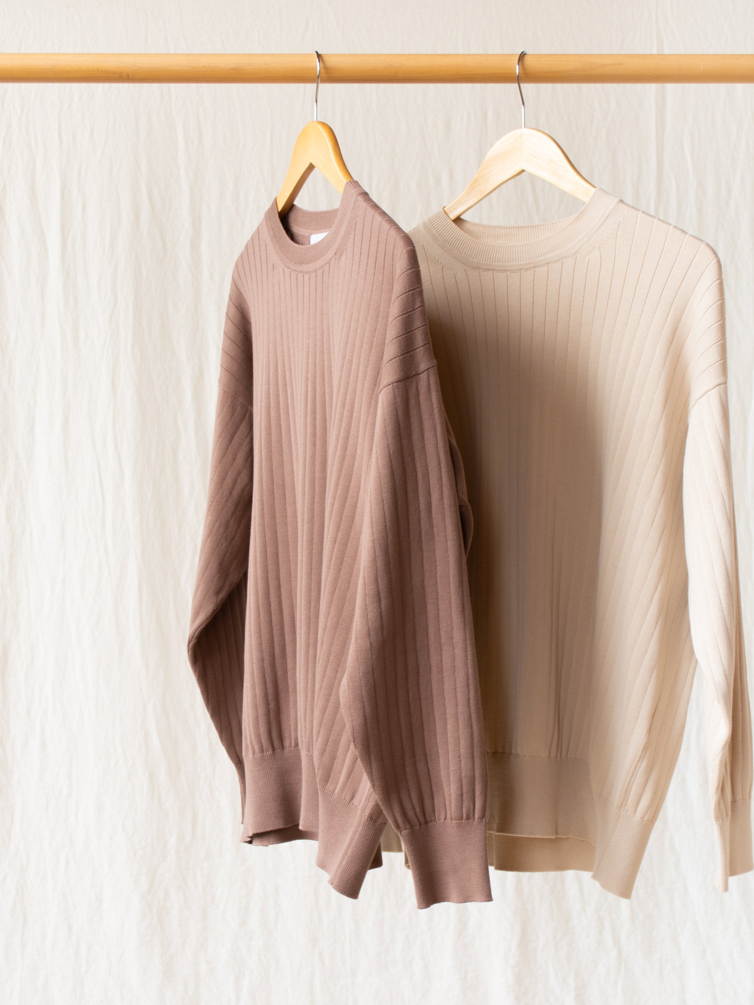 Namu Shop - Phlannel Suvin Cotton Wide Rib Knit - Beige
