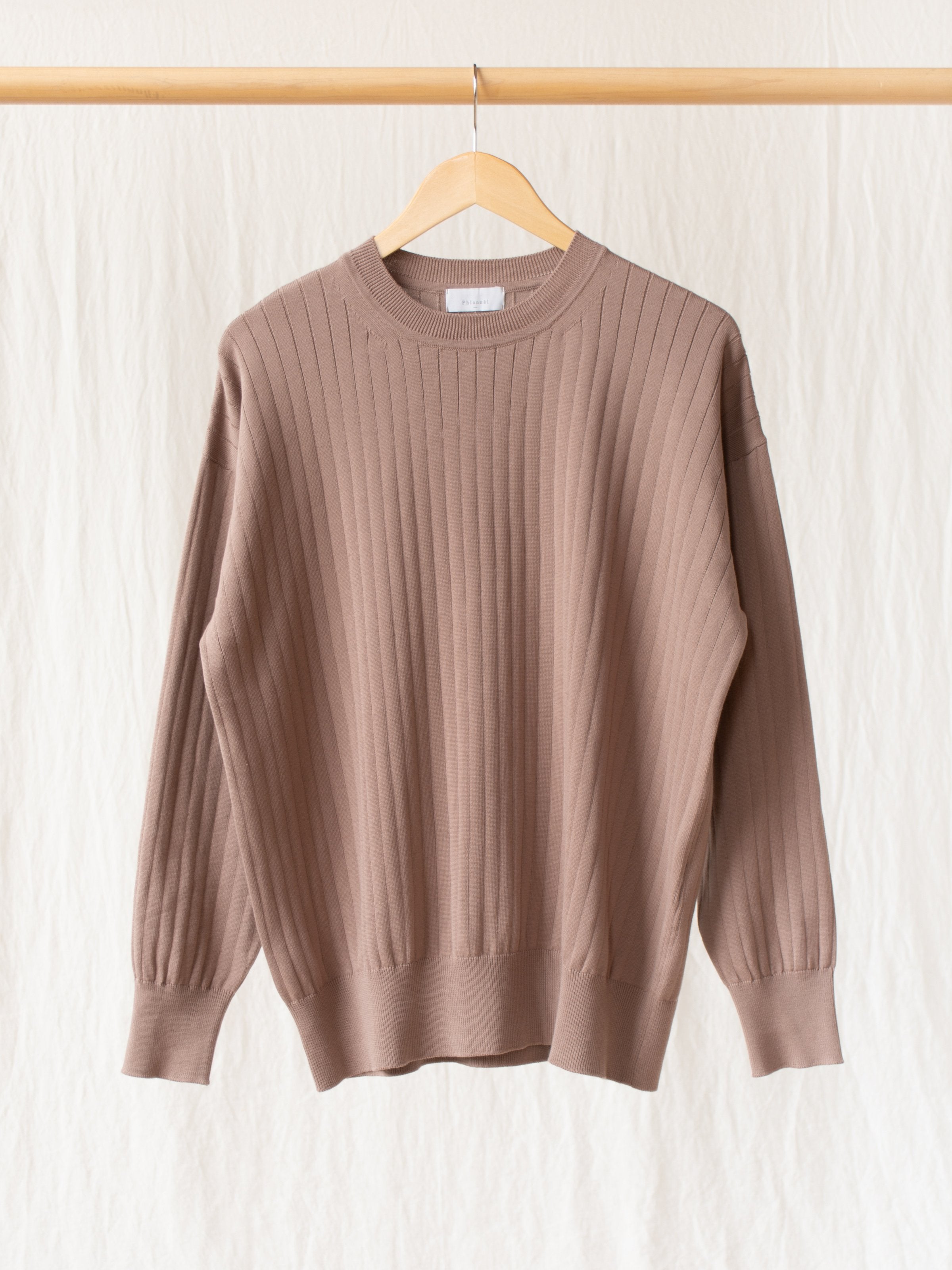 Namu Shop - Phlannel Suvin Cotton Wide Rib Knit - Brown