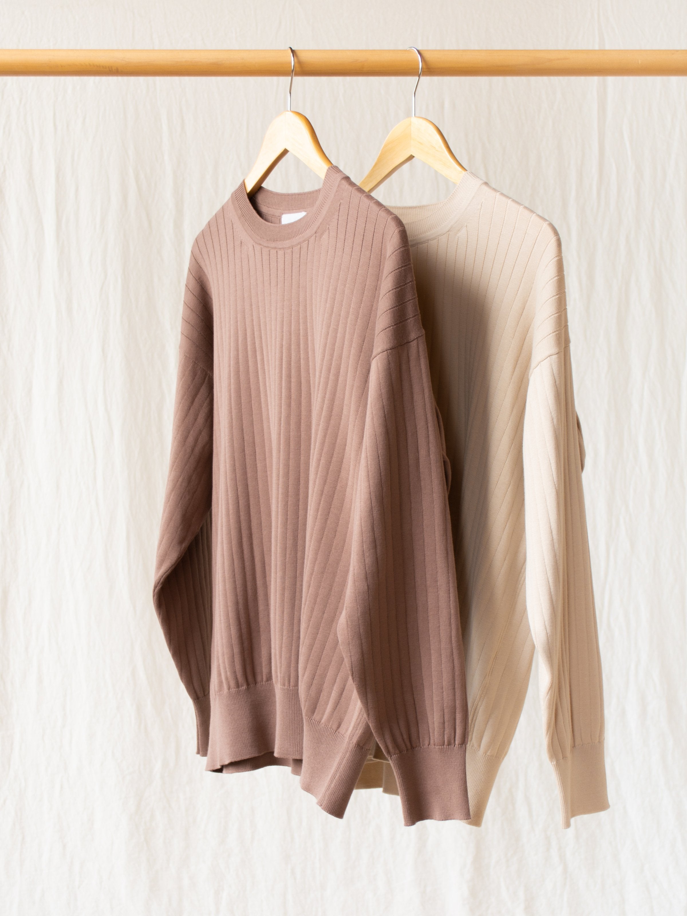 Namu Shop - Phlannel Suvin Cotton Wide Rib Knit - Brown