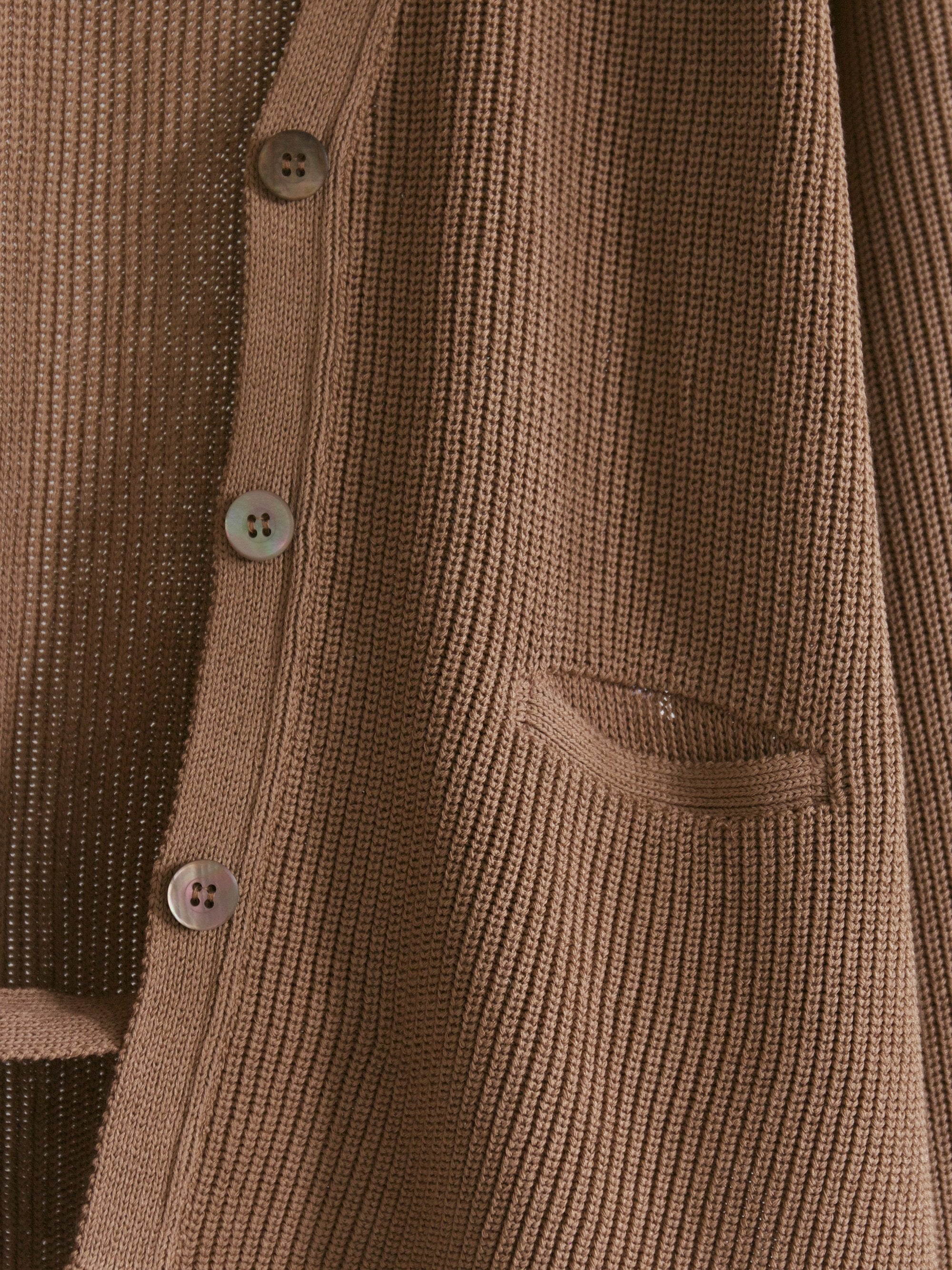 Namu Shop - Phlannel Washi Silk Belted Knit Cardigan - Almond