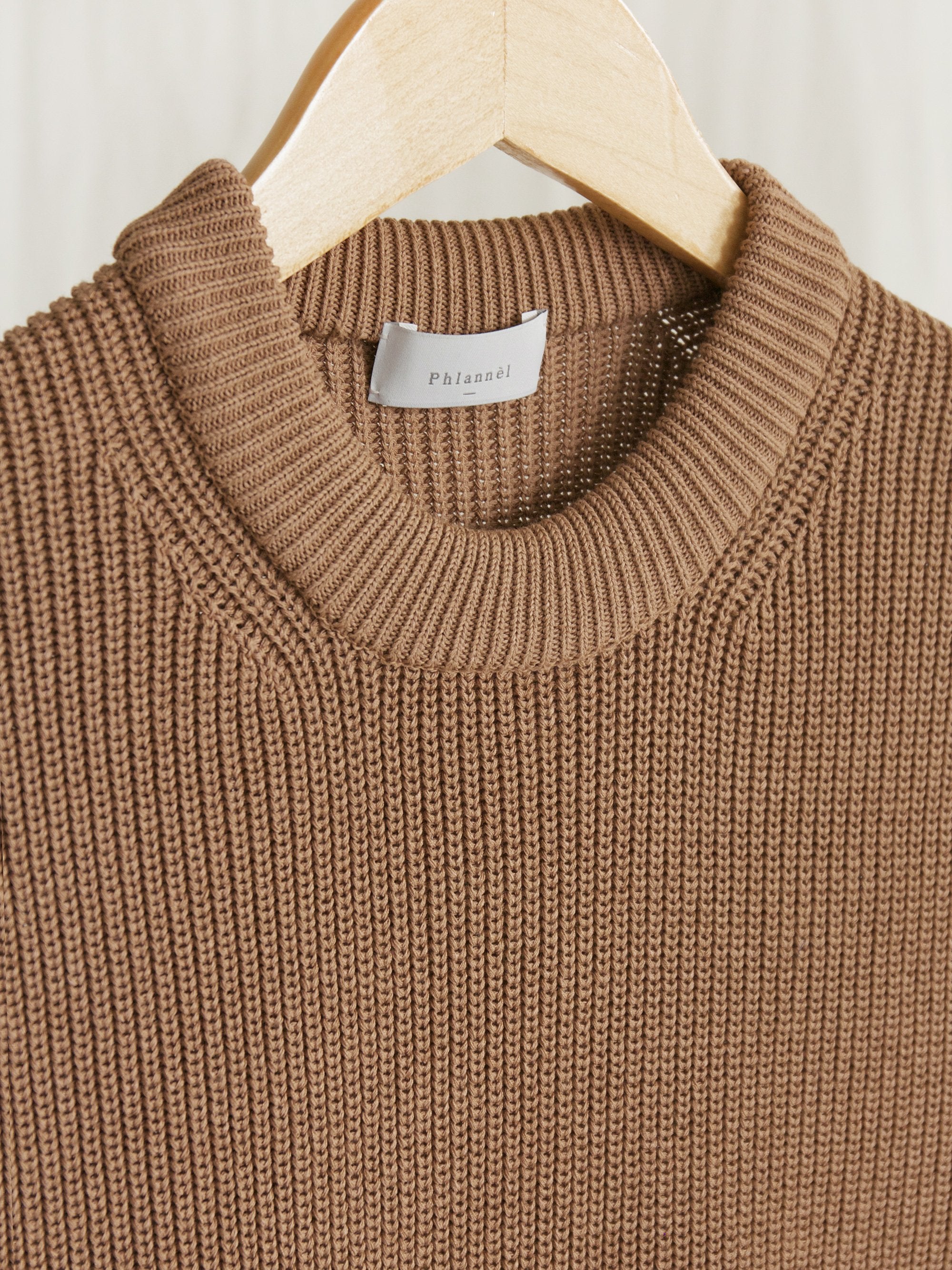 Namu Shop - Phlannel Washi/Silk Crew Neck Knit Vest - Almond