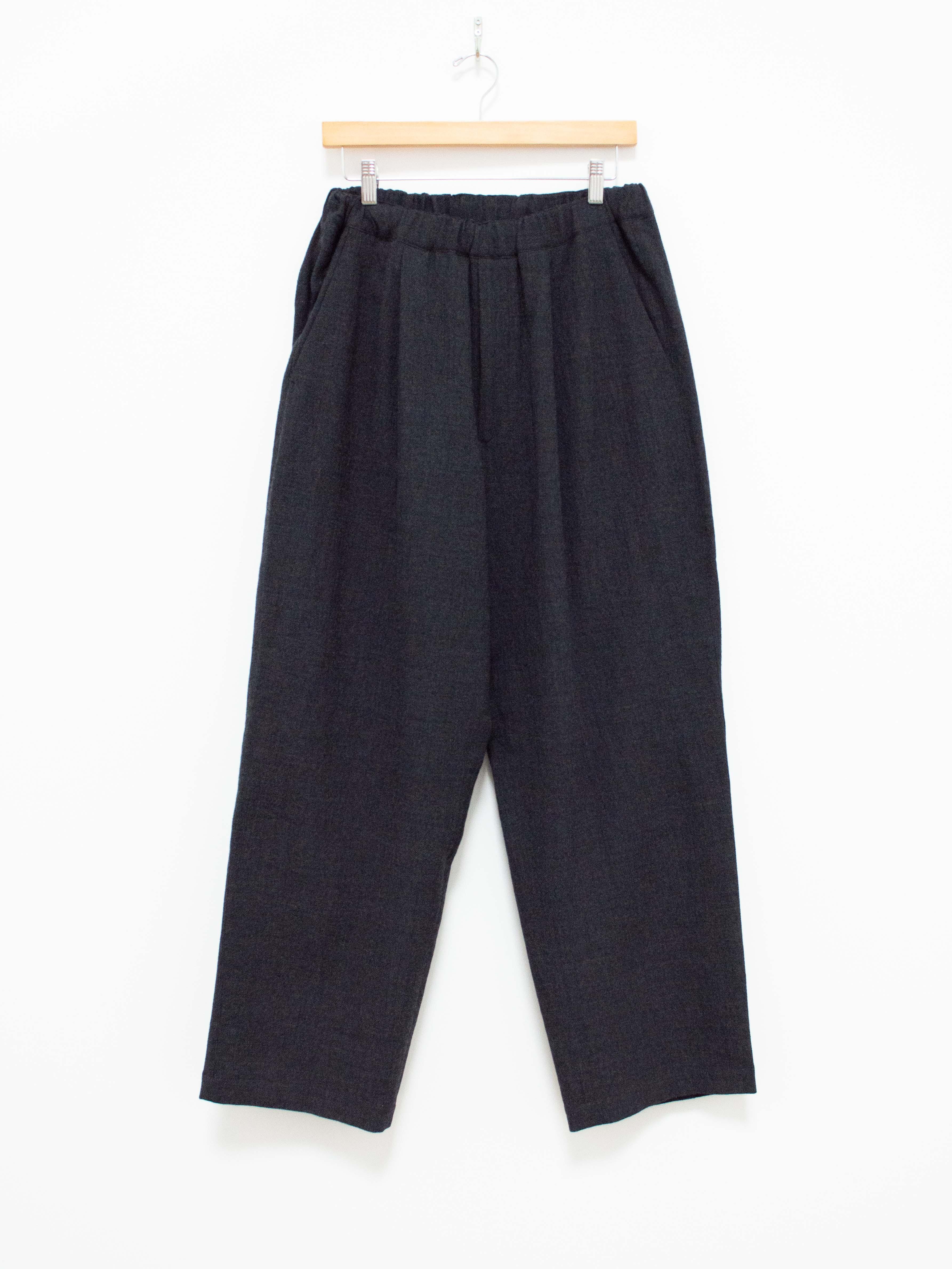 Namu Shop - Phlannel Winter Loop Yarn Wide Easy Trousers - Deep Gray