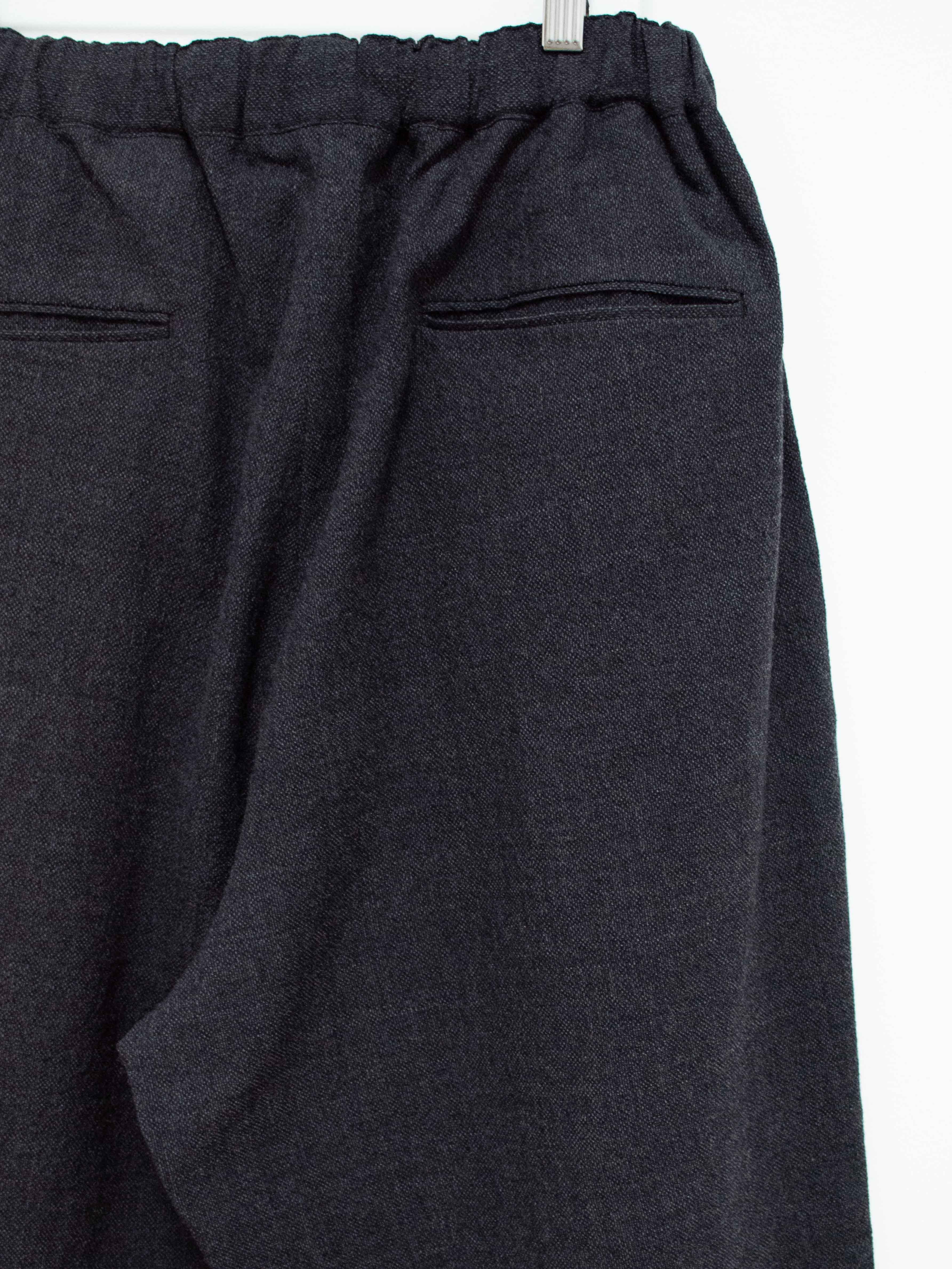Namu Shop - Phlannel Winter Loop Yarn Wide Easy Trousers - Deep Gray