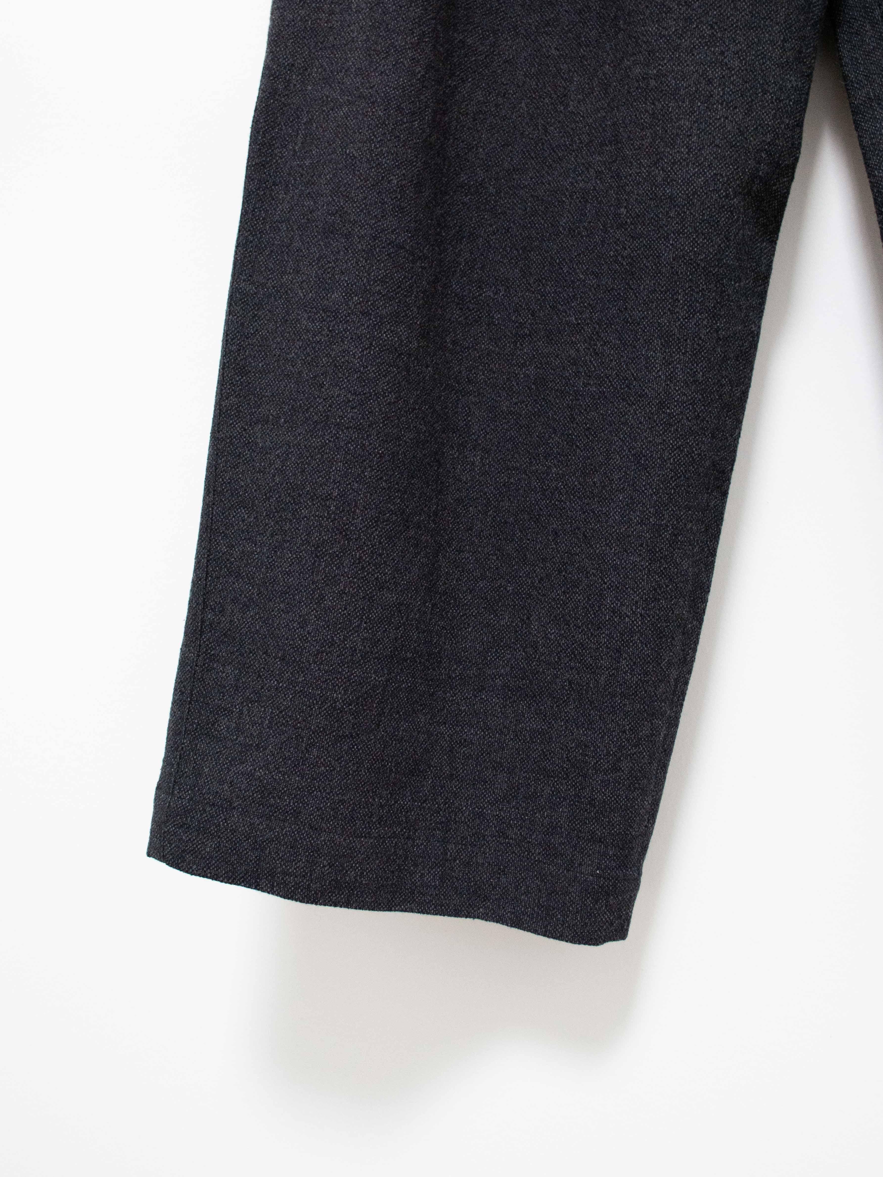Namu Shop - Phlannel Winter Loop Yarn Wide Easy Trousers - Deep Gray