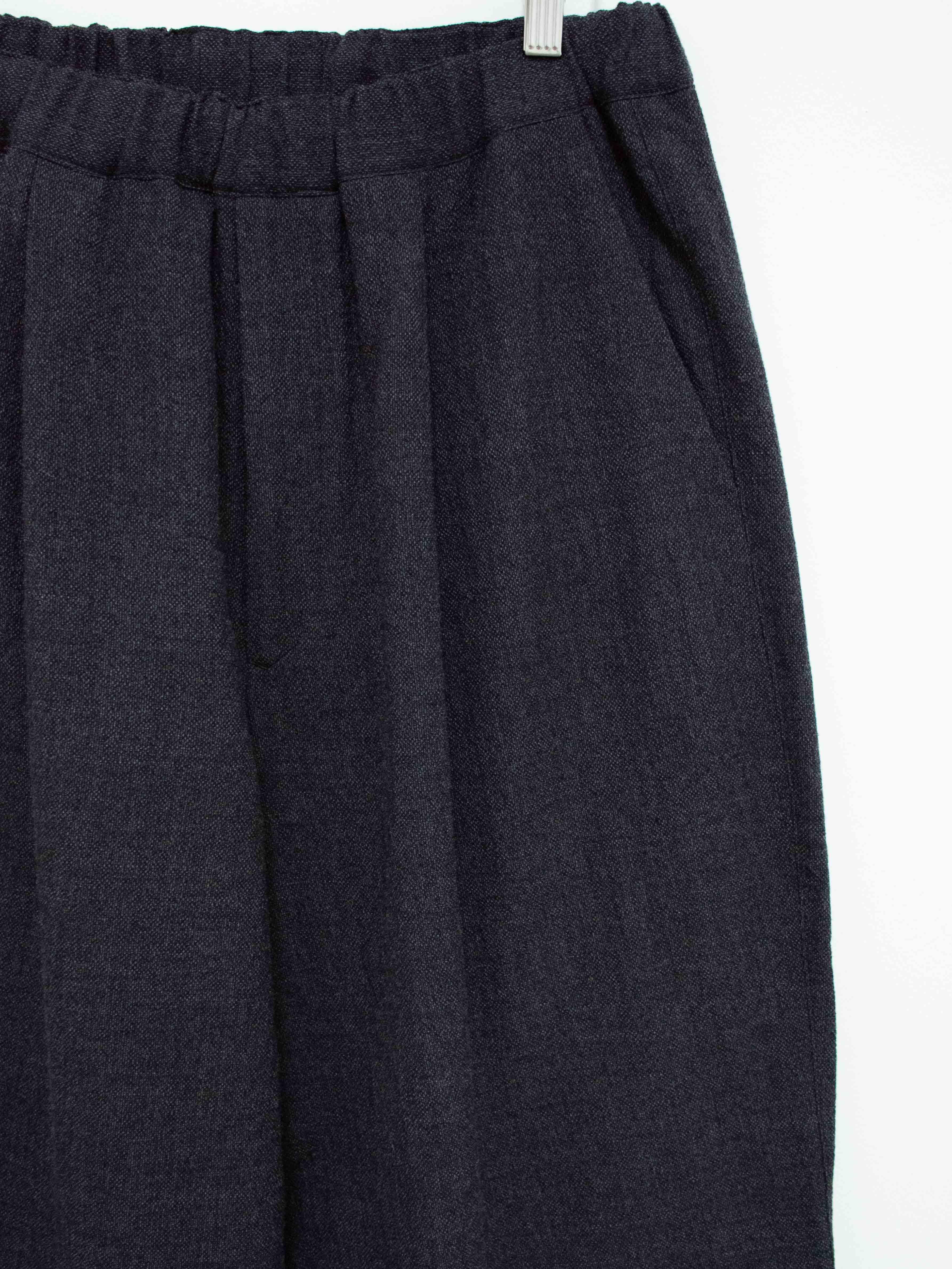 Namu Shop - Phlannel Winter Loop Yarn Wide Easy Trousers - Deep Gray