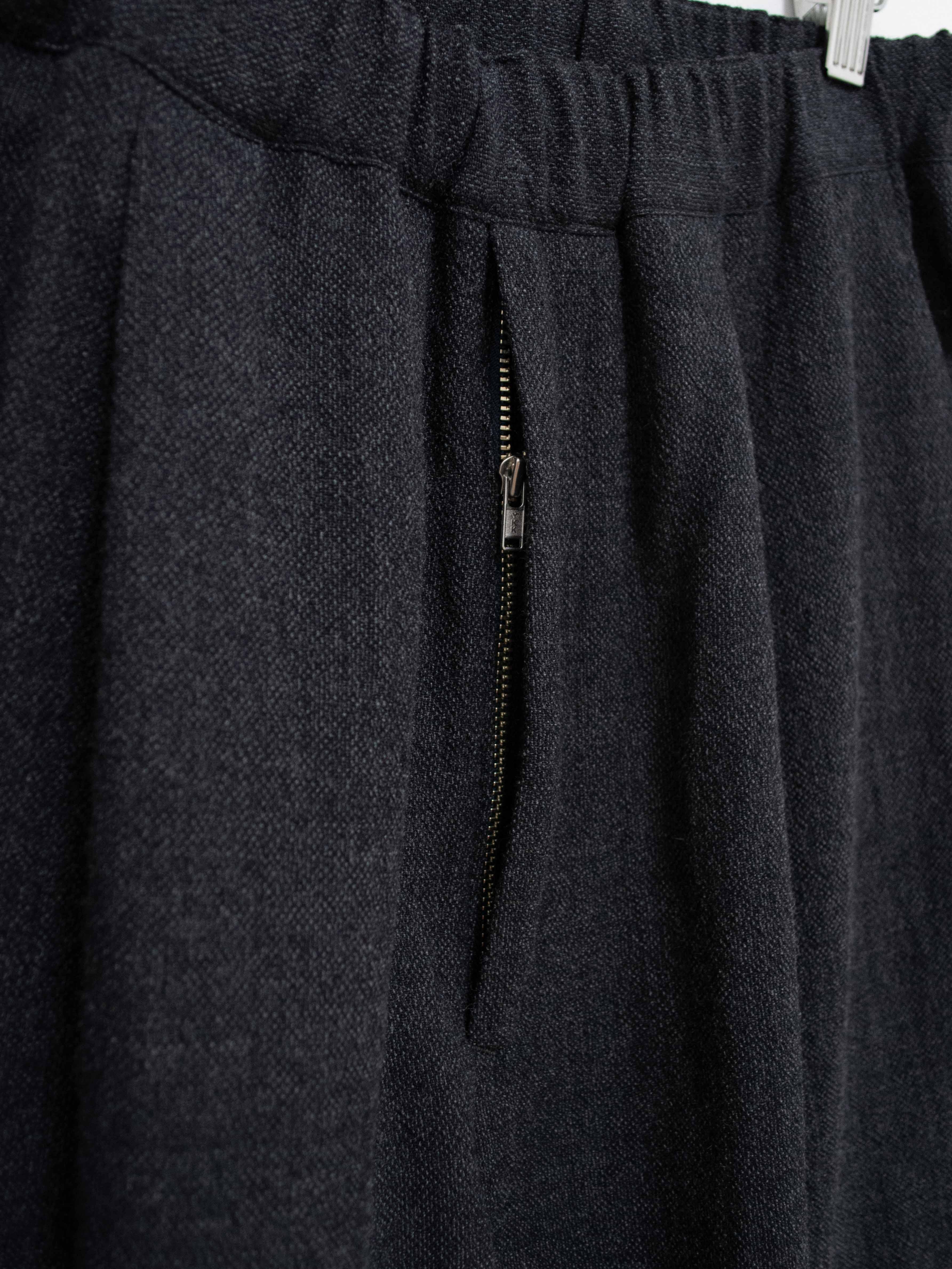 Namu Shop - Phlannel Winter Loop Yarn Wide Easy Trousers - Deep Gray