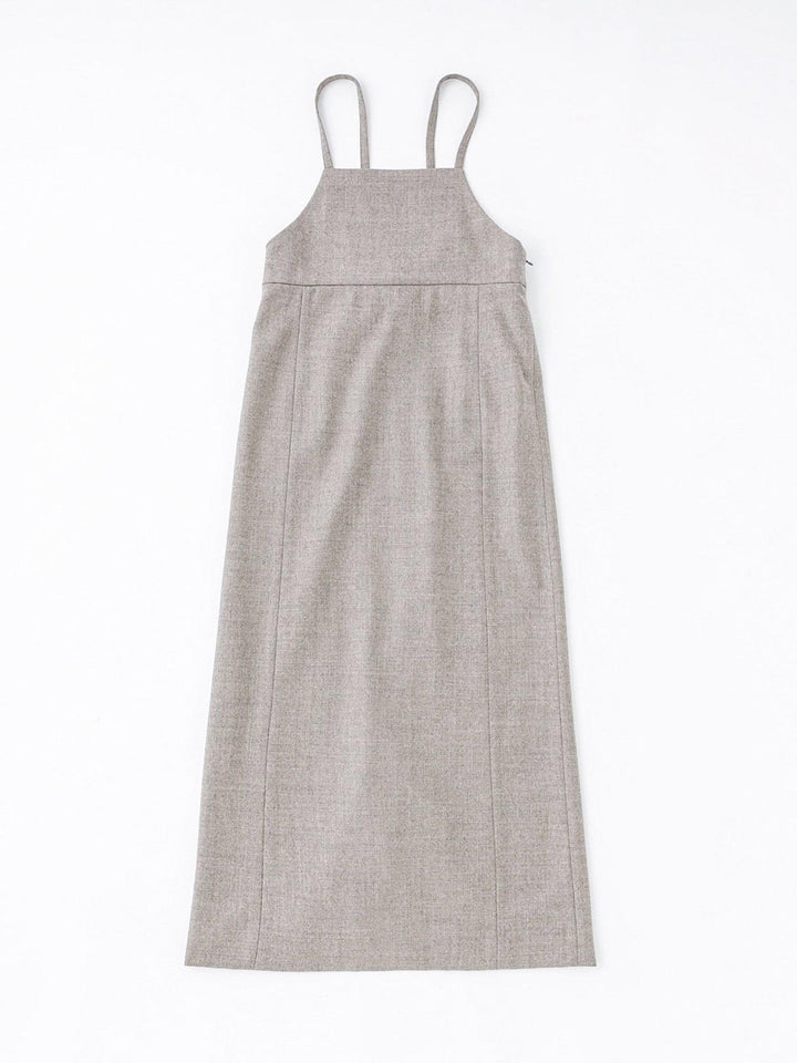 Namu Shop - Phlannel Wool Flannel Apron Dress - Ecru/Beige