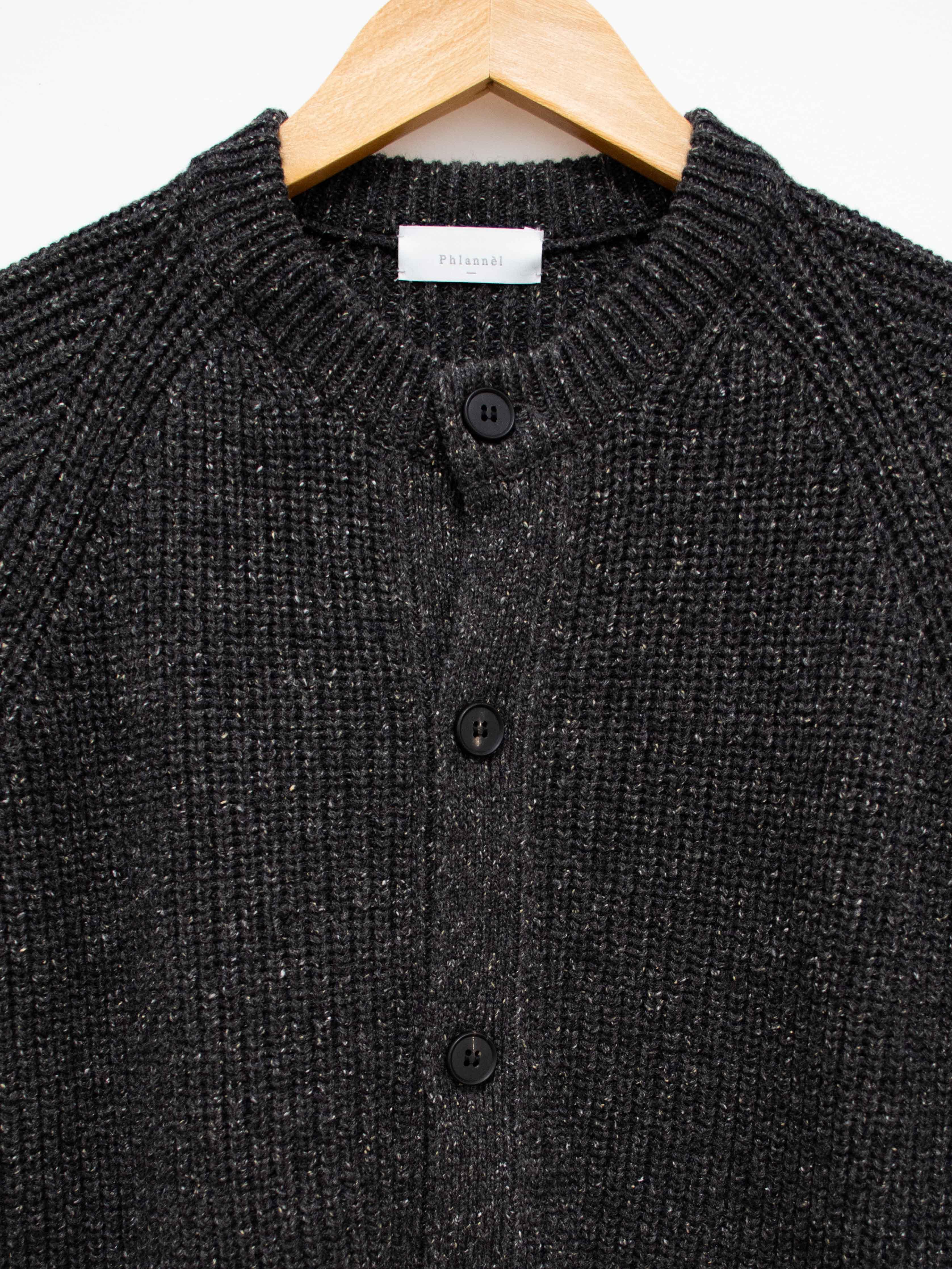 Namu Shop - Phlannel Wool Silk Nep Cowichan Sweater - Deep Gray